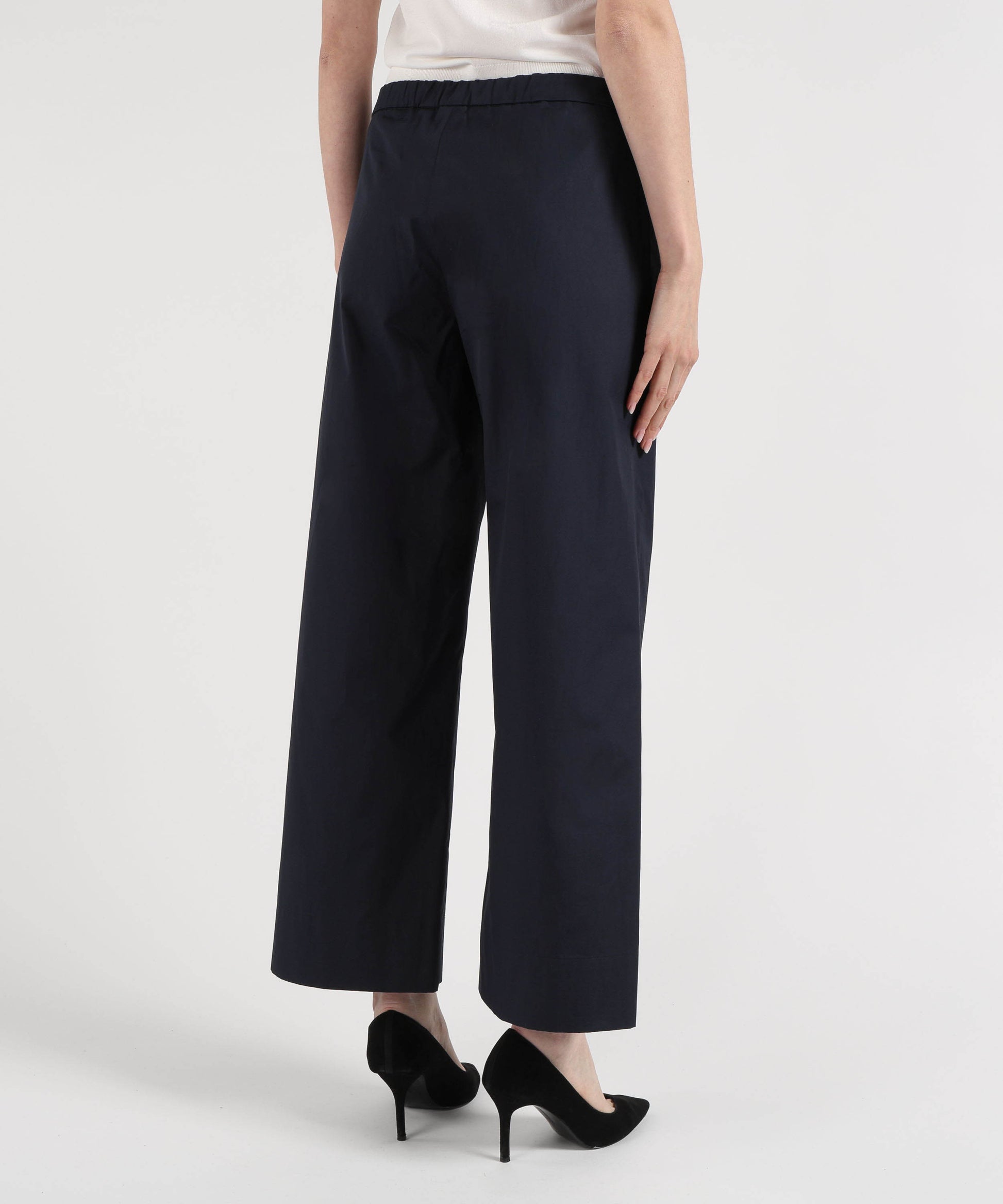 Pantaloni 'S MAX MARA Pantalone coulisse in cotone argento Blu notte | 'S MAX MARA