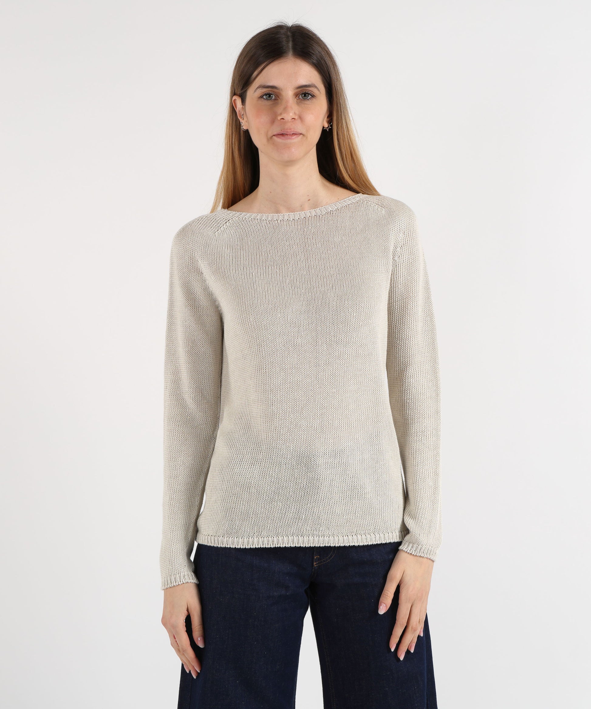 Maglie 'S MAX MARA Giolino maglia basic in filato di lino Avorio | 'S MAX MARA
