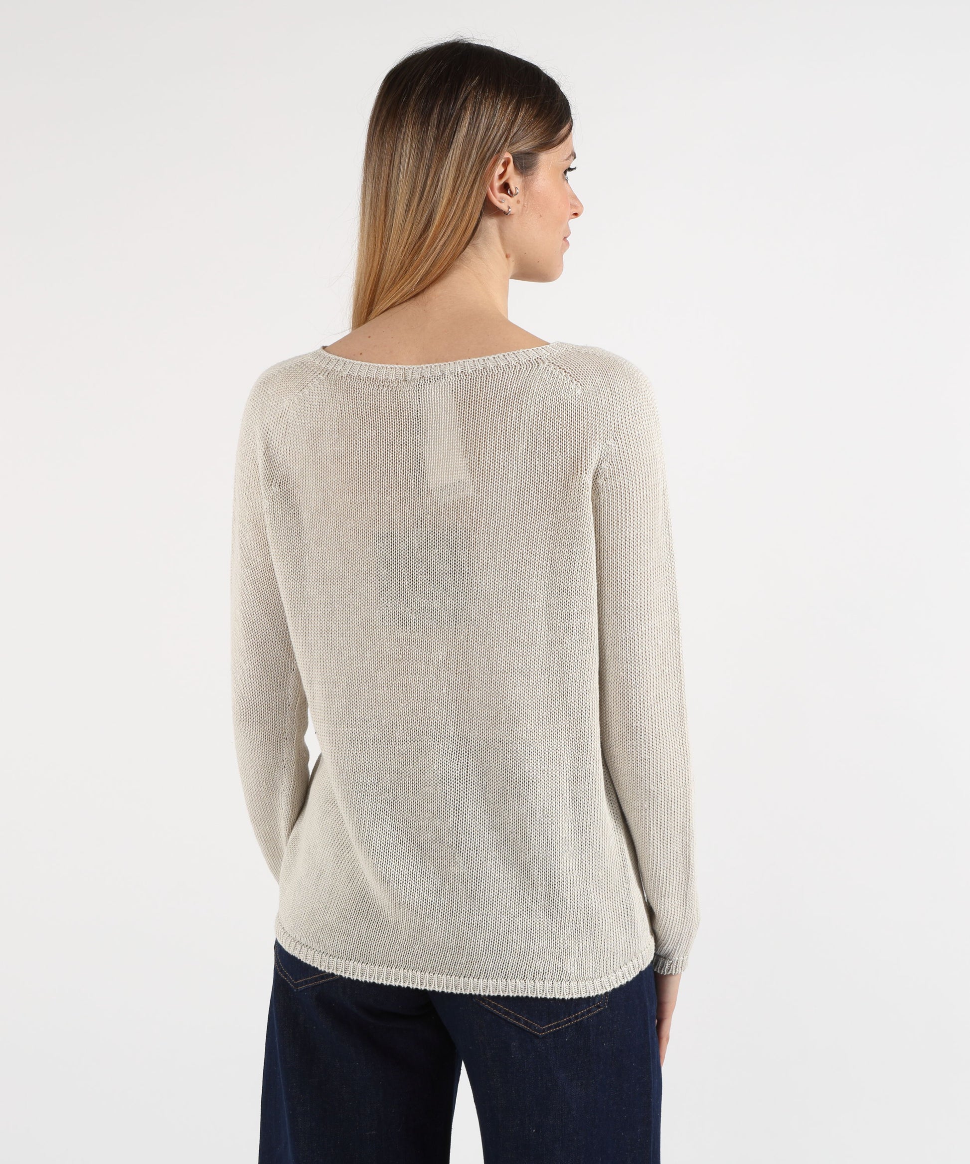 Maglie 'S MAX MARA Giolino maglia basic in filato di lino Avorio | 'S MAX MARA