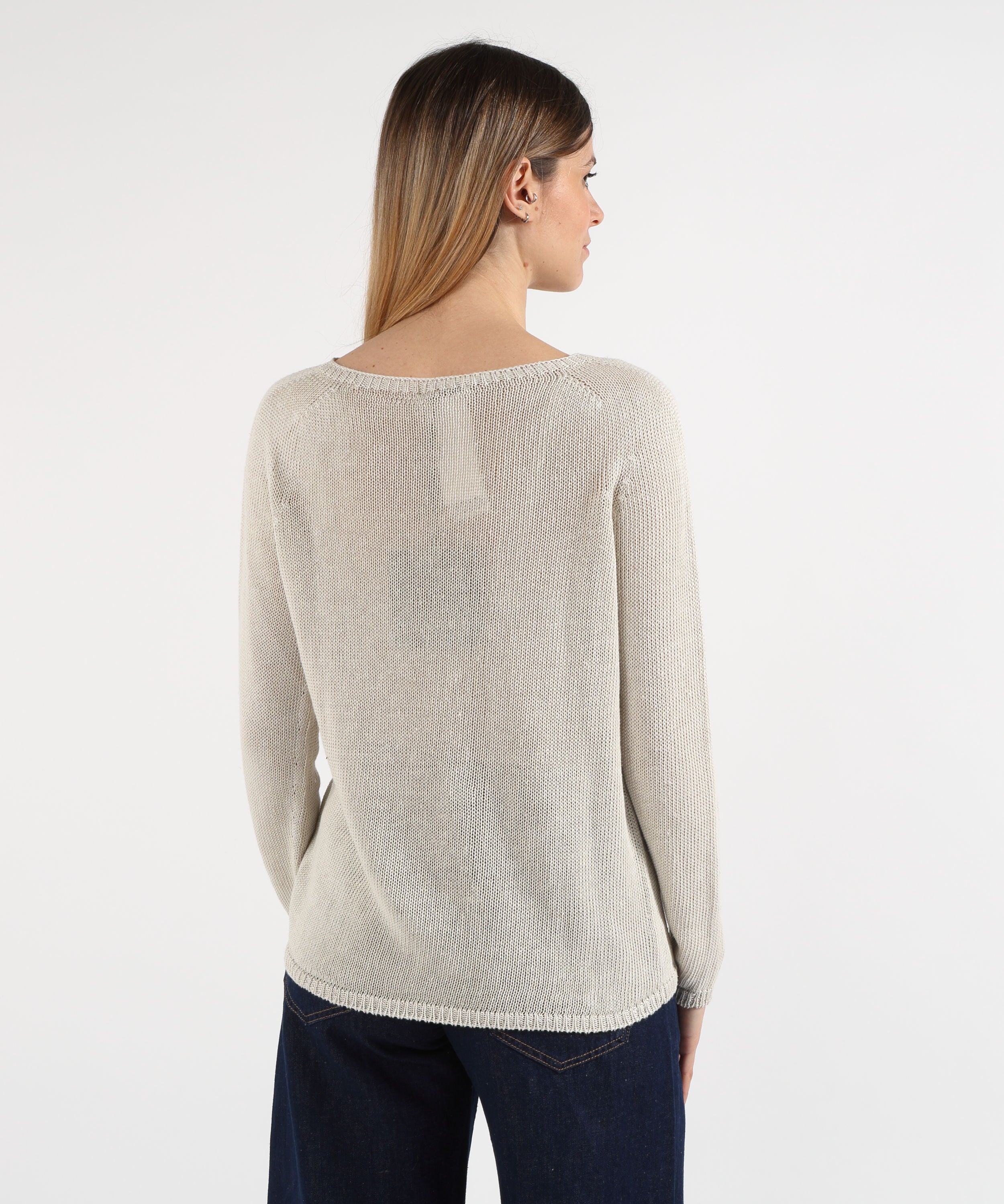 Maglie 'S MAX MARA Giolino maglia basic in filato di lino Avorio | 'S MAX MARA