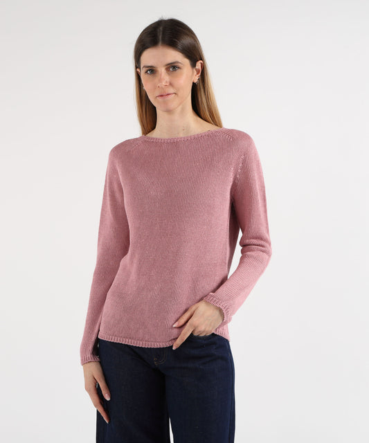 Maglie 'S MAX MARA Maglia basic in filato di lino Rosa antico | 'S MAX MARA
