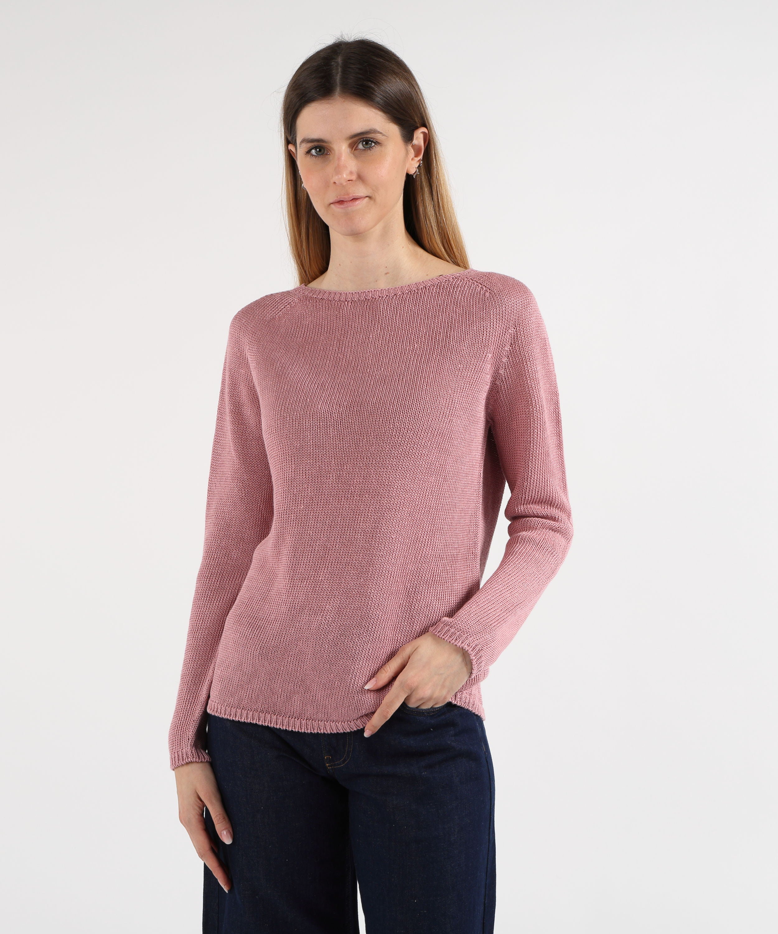 Maglie 'S MAX MARA Giolino maglia basic in filato di lino Rosa antico | 'S MAX MARA