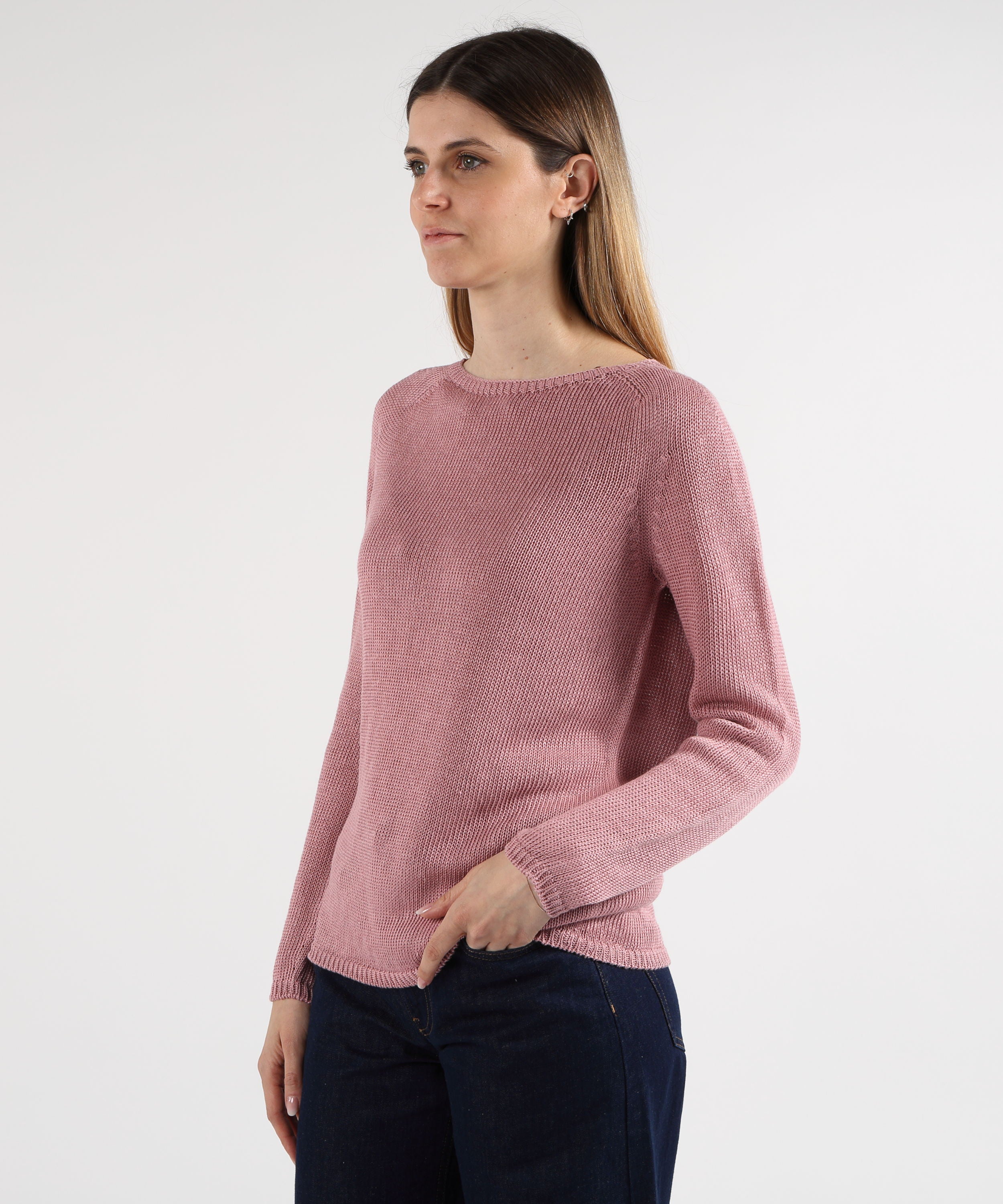 Maglie 'S MAX MARA Giolino maglia basic in filato di lino Rosa antico | 'S MAX MARA