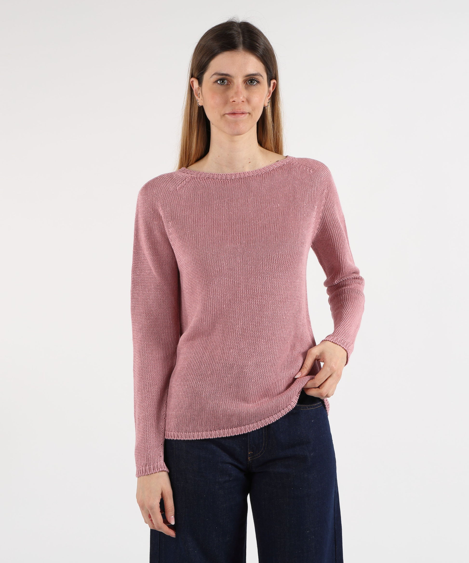 Maglie 'S MAX MARA Giolino maglia basic in filato di lino Rosa antico | 'S MAX MARA