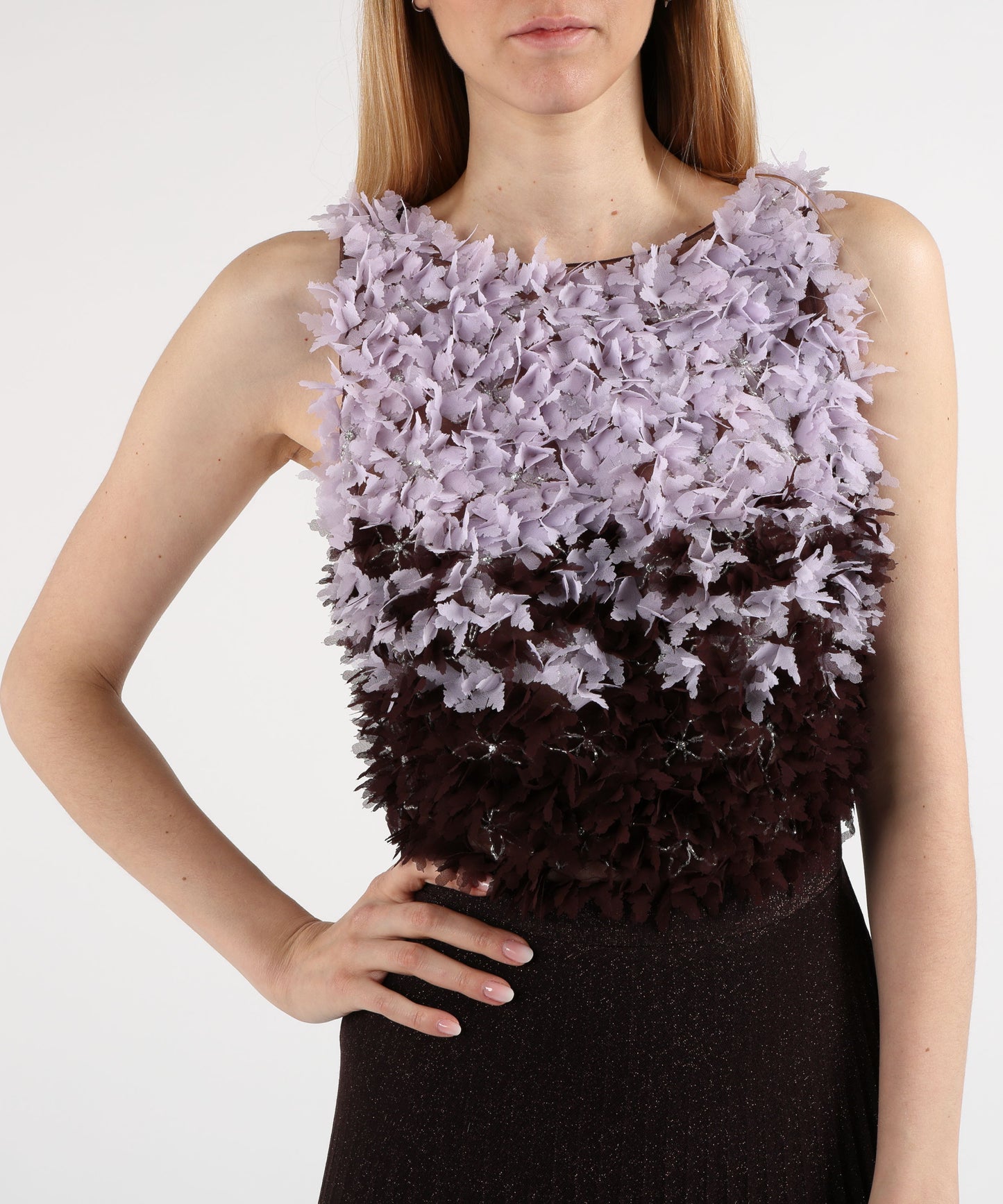 ELISABETTA FRANCHI Abito Red Carpet in tulle e jersey lurex