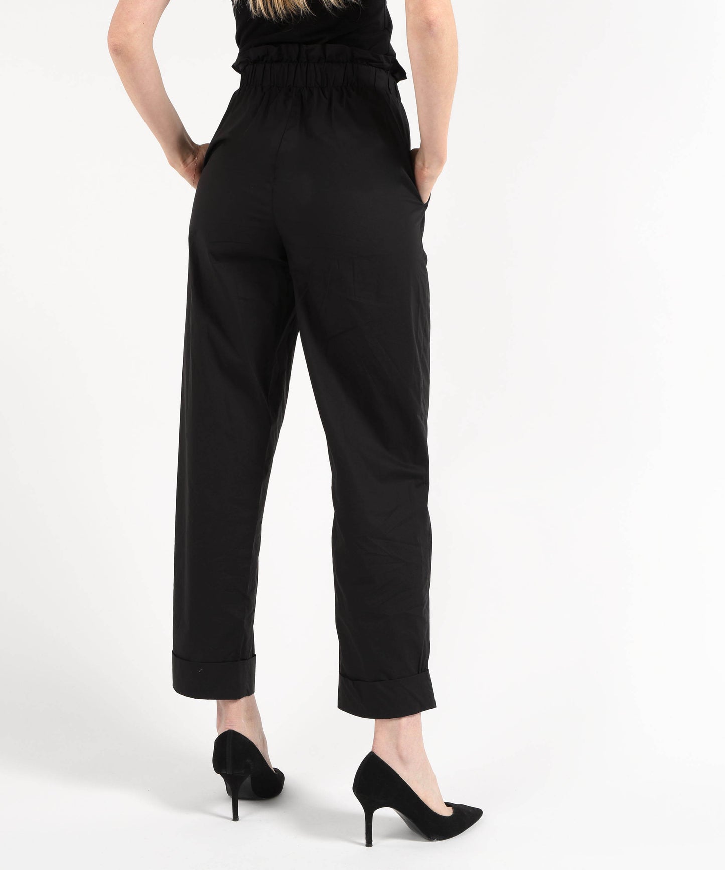 LIUJO BLACK Pantaloni a vita alta