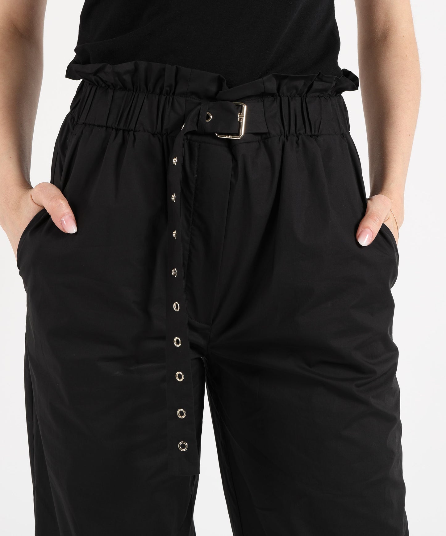 LIUJO BLACK Pantaloni a vita alta