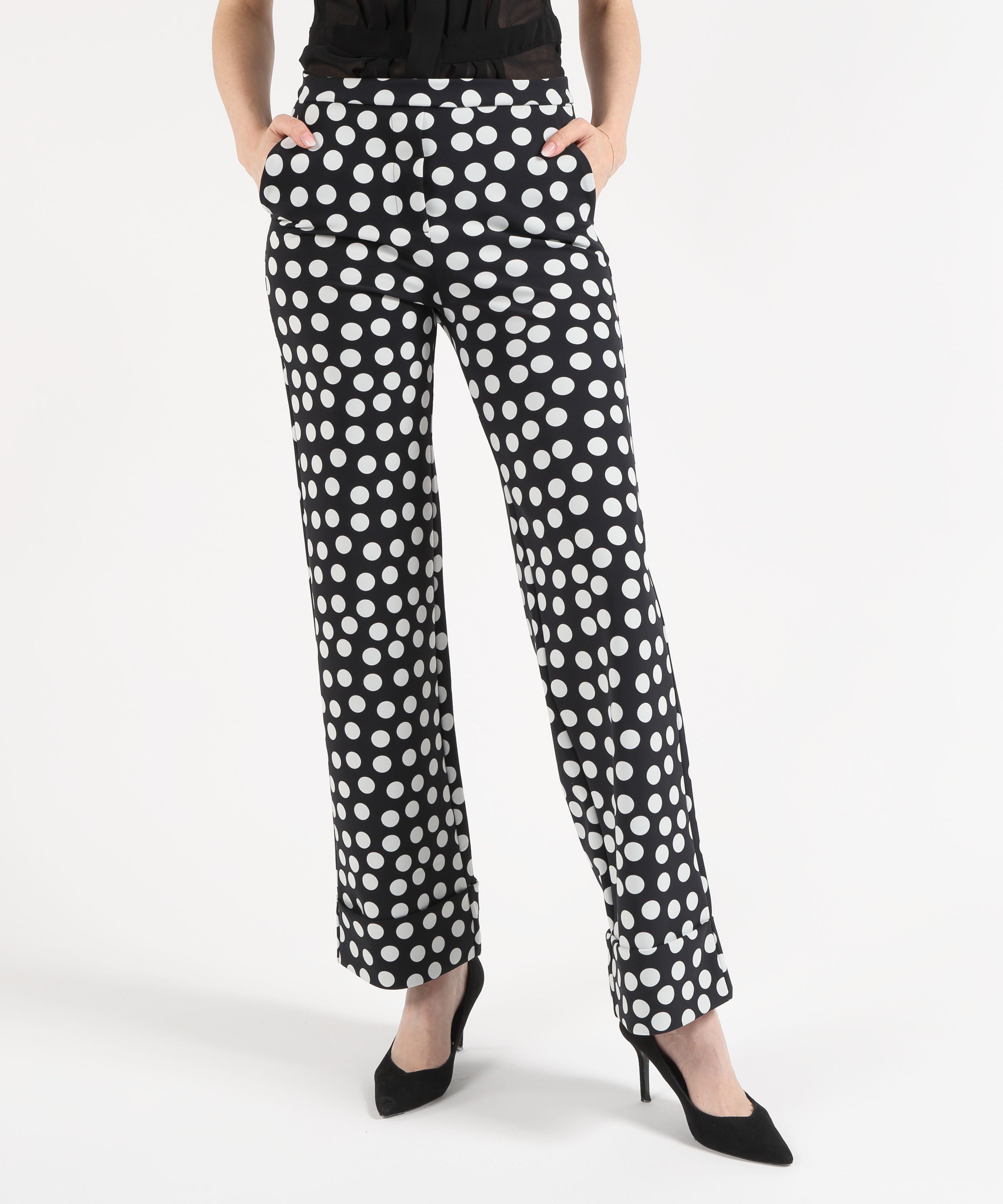 Trousers CHIARA BONI Fredynah Printed Pants Nero | CHIARA BONI