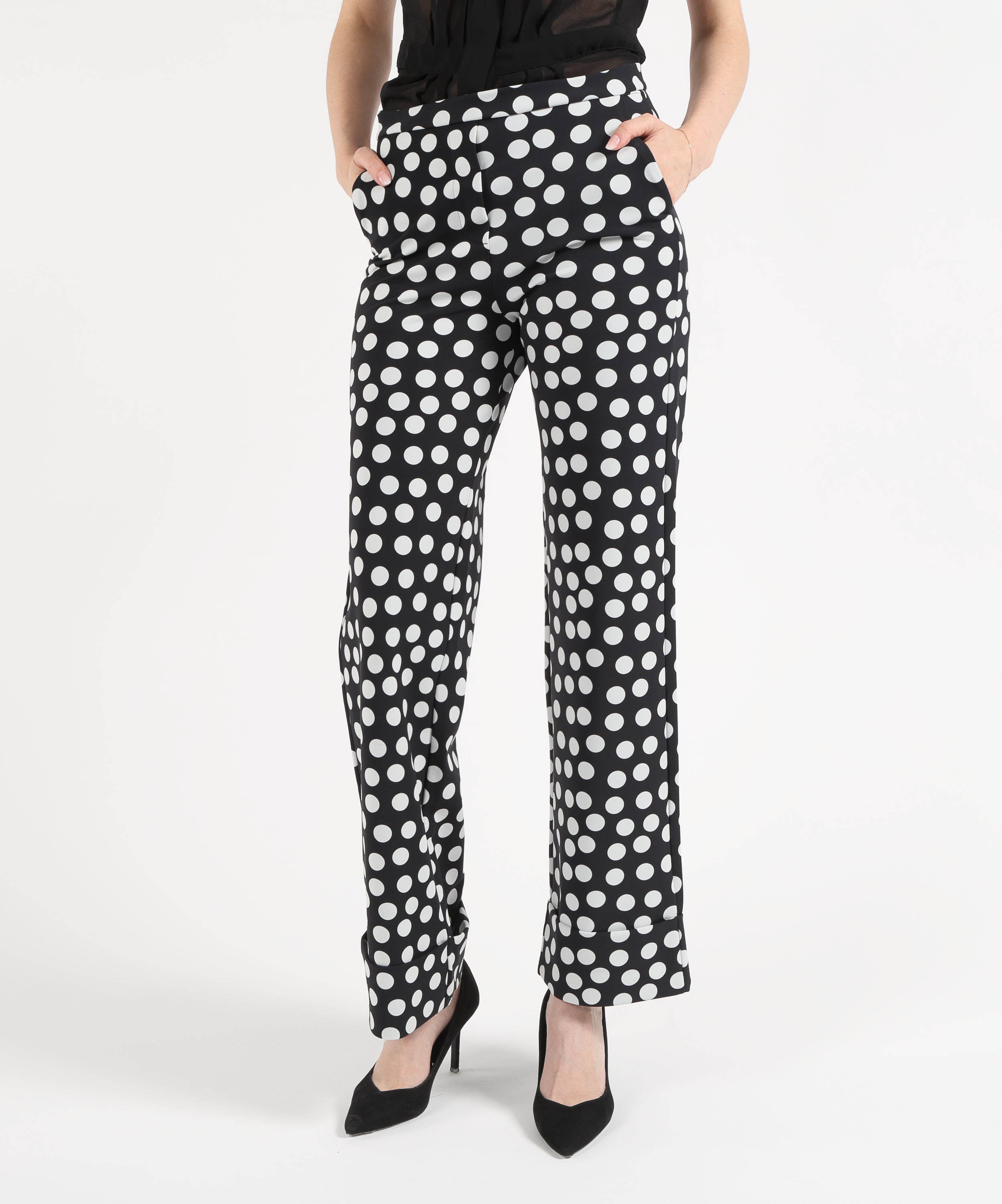 Trousers CHIARA BONI Fredynah Printed Pants Nero | CHIARA BONI