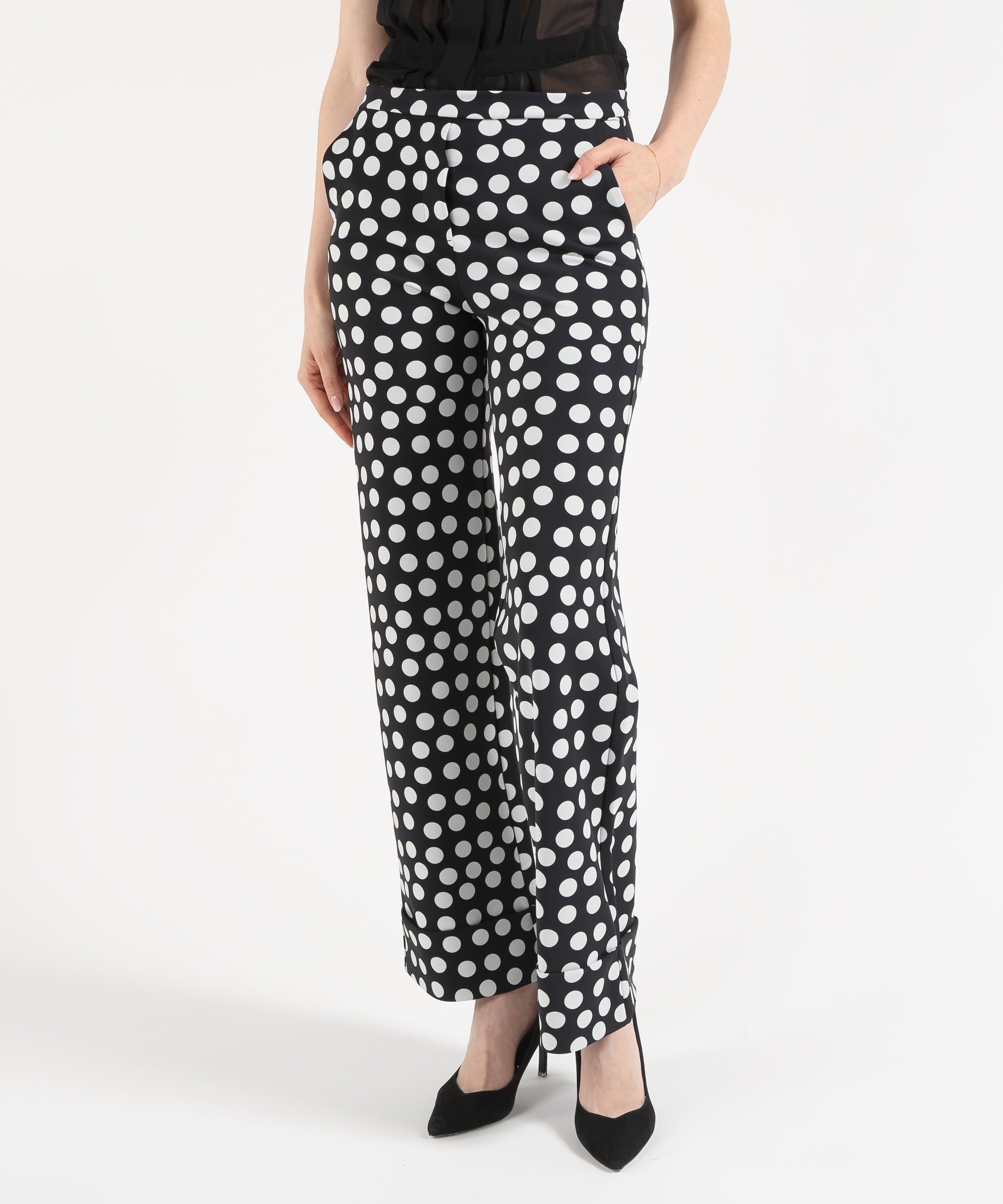 Trousers CHIARA BONI Fredynah Printed Pants Nero | CHIARA BONI