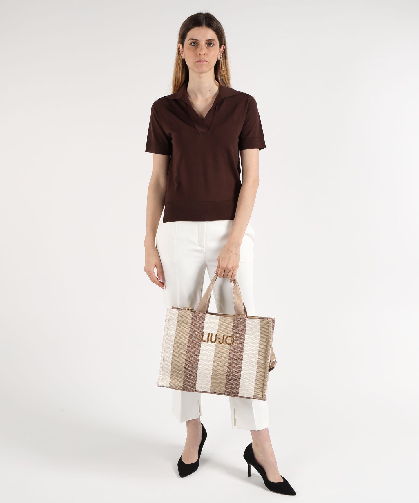 LIUJO SOFT Tote bag grande a righe