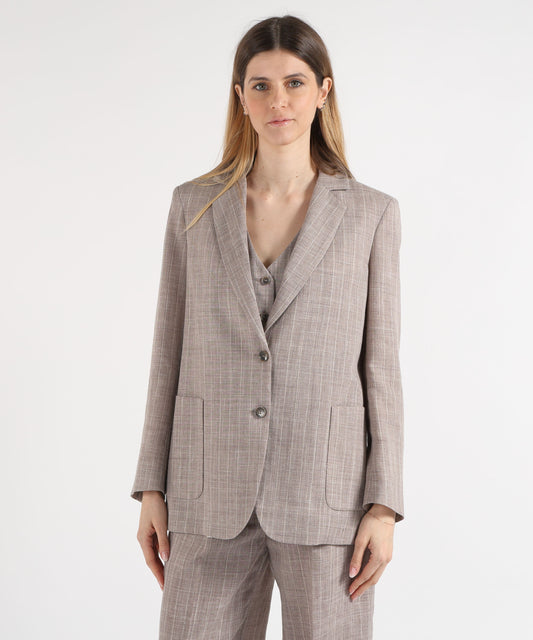 Giacche SEVENTY Giacca monopetto in lino Tortora | SEVENTY