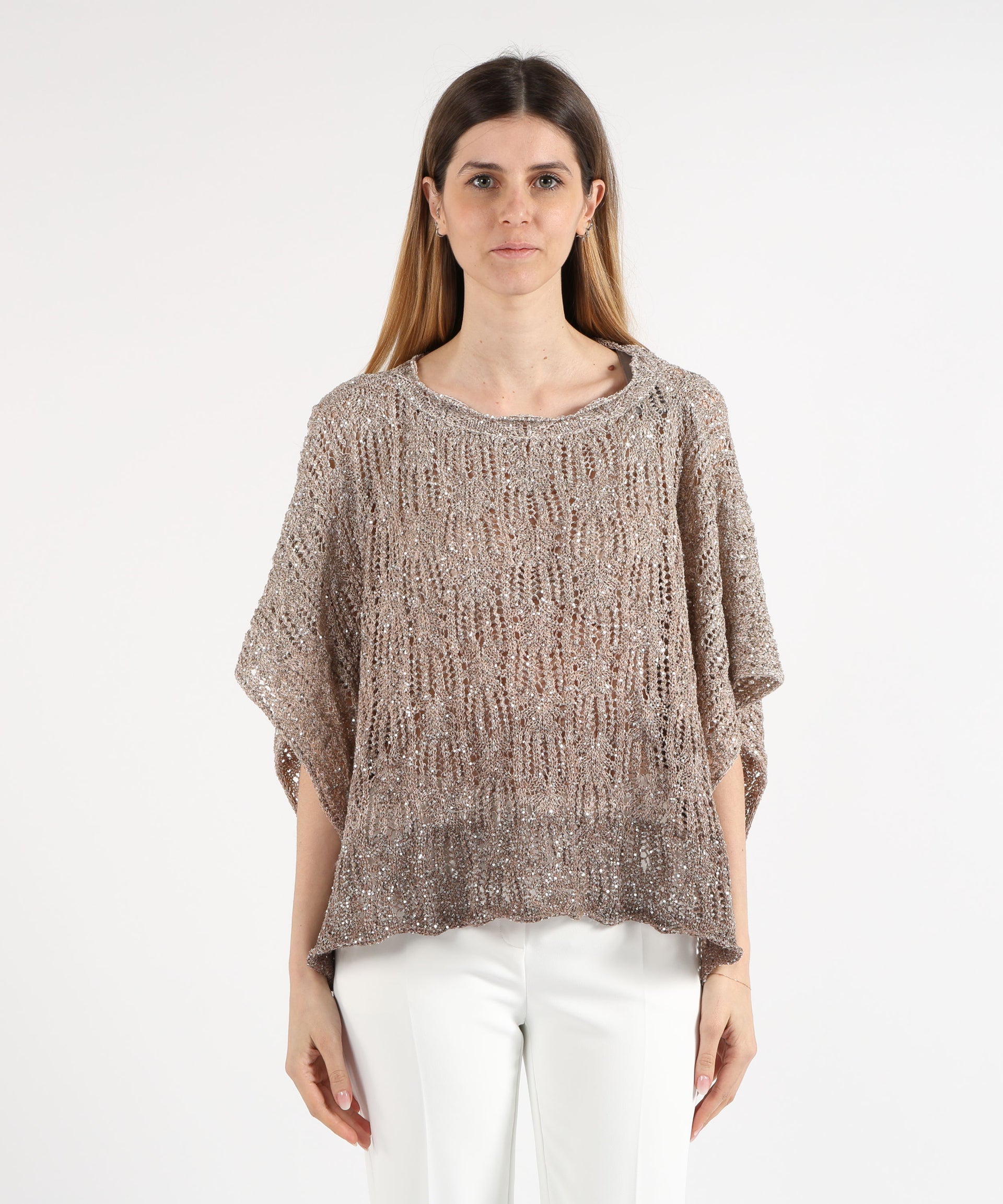 D.EXTERIOR Mantella in Maglia con Paillettes