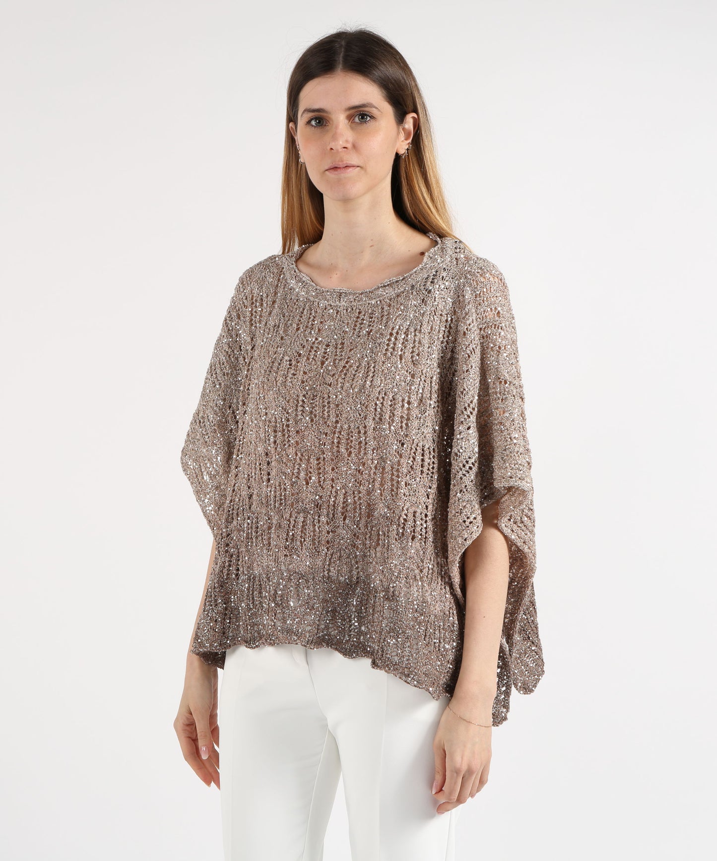 D.EXTERIOR Mantella in Maglia con Paillettes