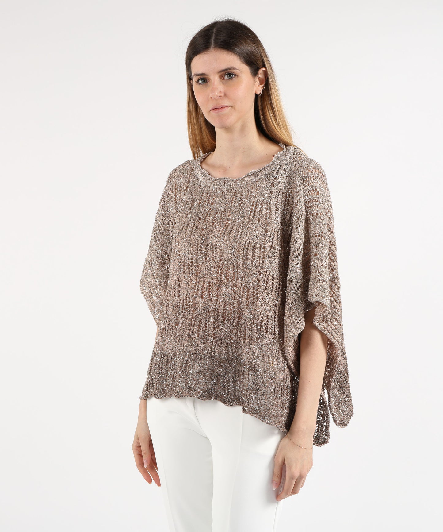 D.EXTERIOR Mantella in Maglia con Paillettes