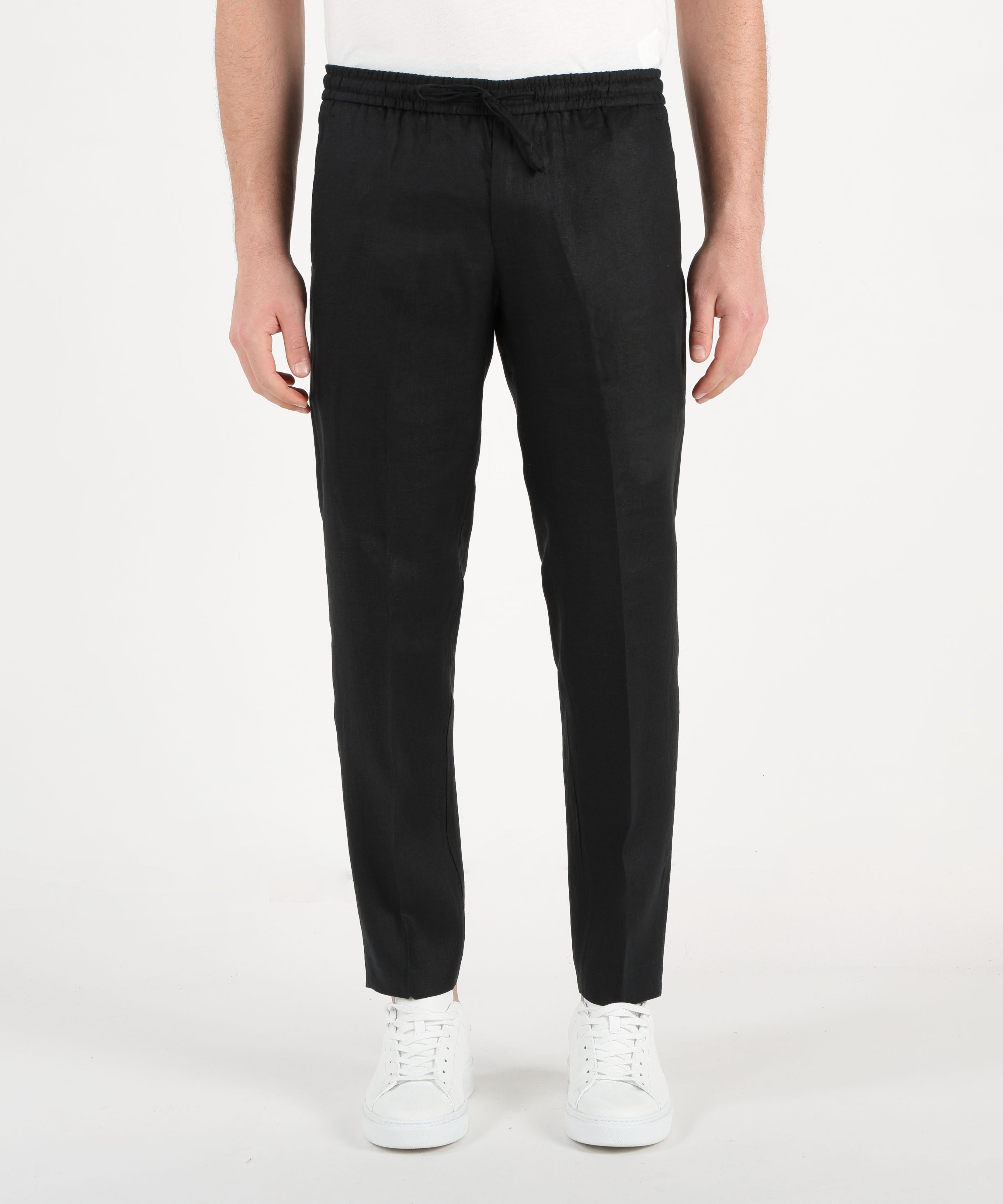 Pantaloni MICHAEL COAL Pantalone in lino Nero | MICHAEL COAL