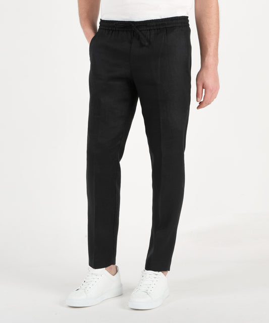 Pantaloni MICHAEL COAL Pantalone in lino Nero | MICHAEL COAL