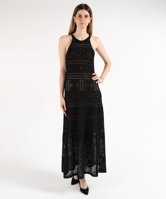 Abiti D.EXTERIOR Abito Lungo in Crochet Nero | D.EXTERIOR