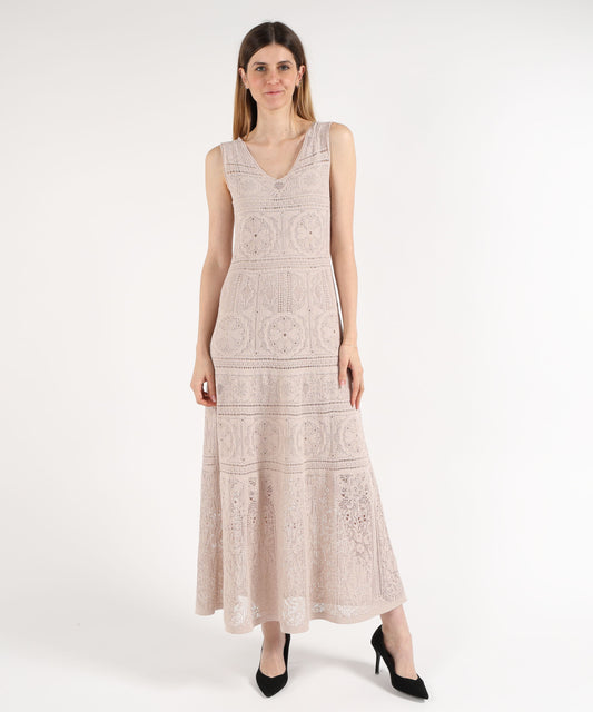 Abiti D.EXTERIOR Abito Lungo in Crochet Panna | D.EXTERIOR