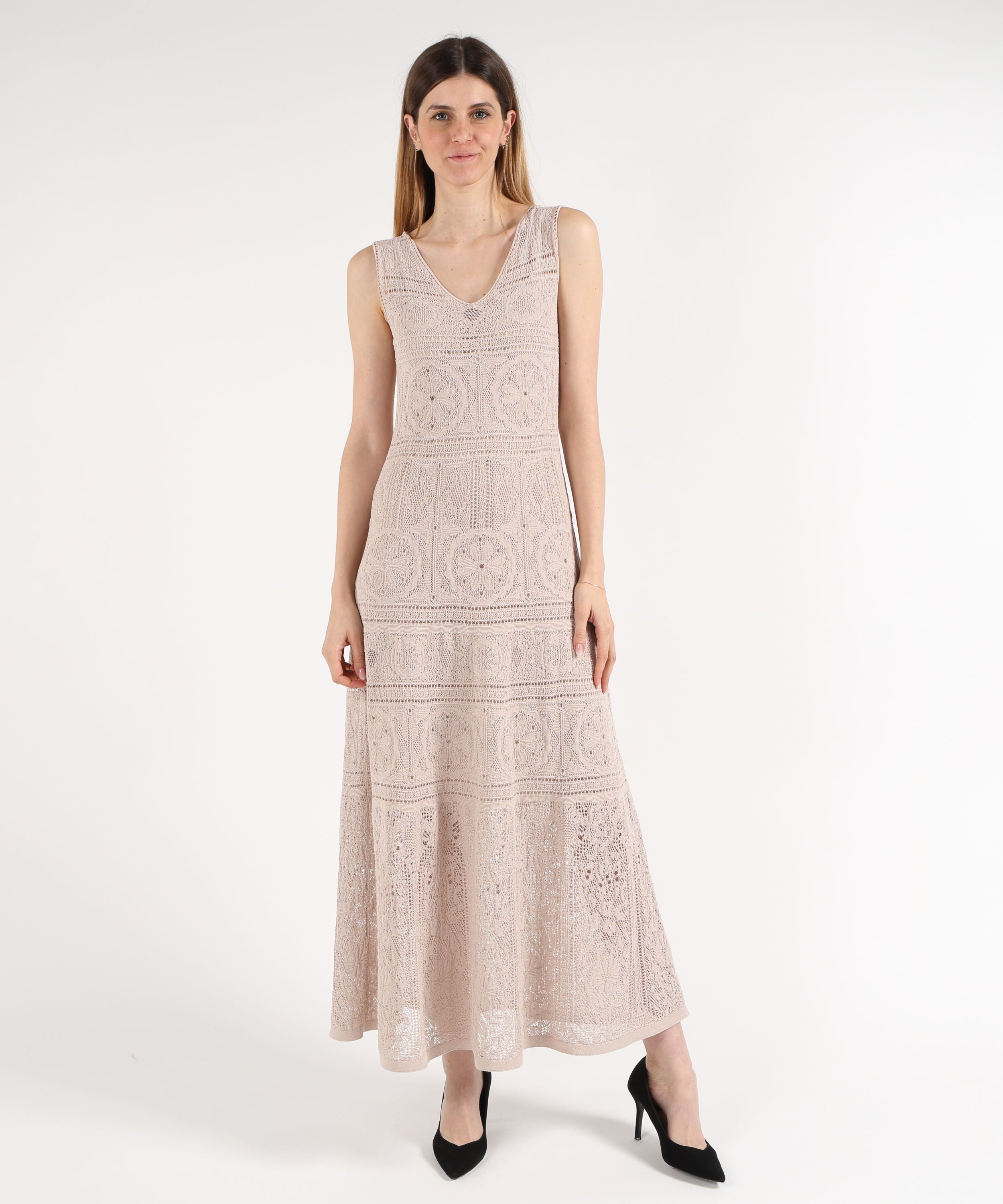 Abiti D.EXTERIOR Abito Lungo in Crochet Panna | D.EXTERIOR