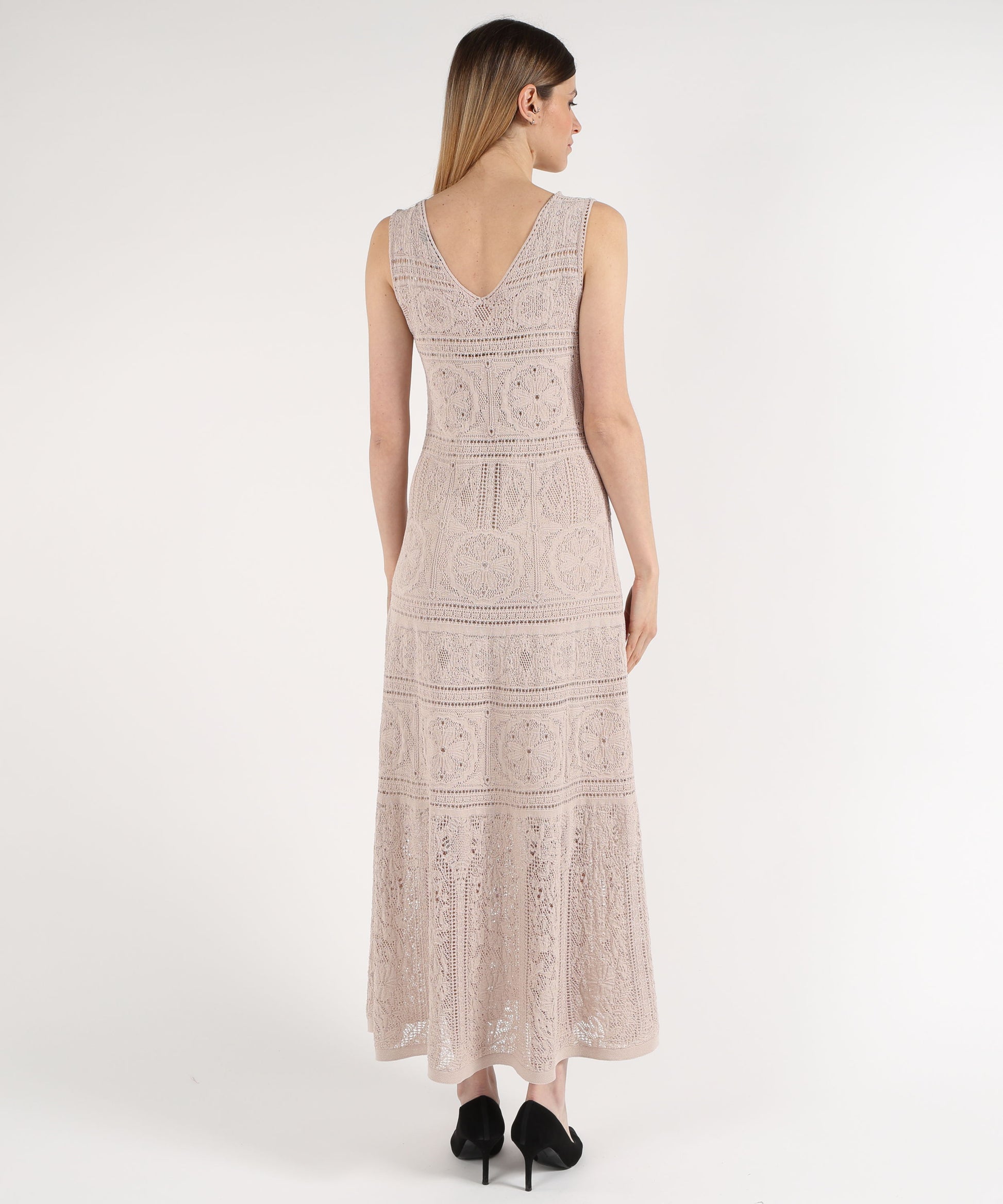 Dresses &amp; Suits D.EXTERIOR Long Crochet Dress Panna | D.EXTERIOR