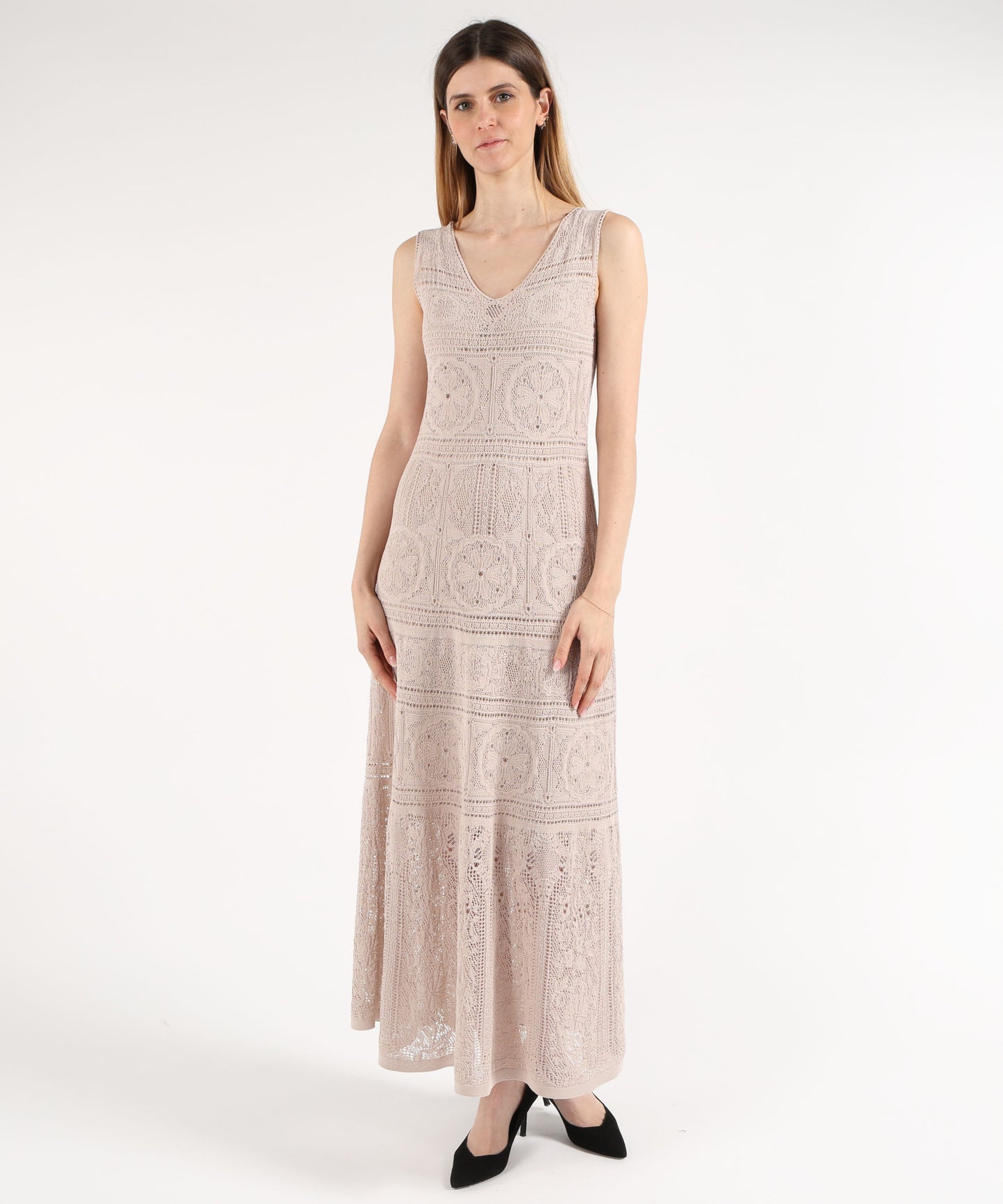 D.EXTERIOR Long Crochet Dress