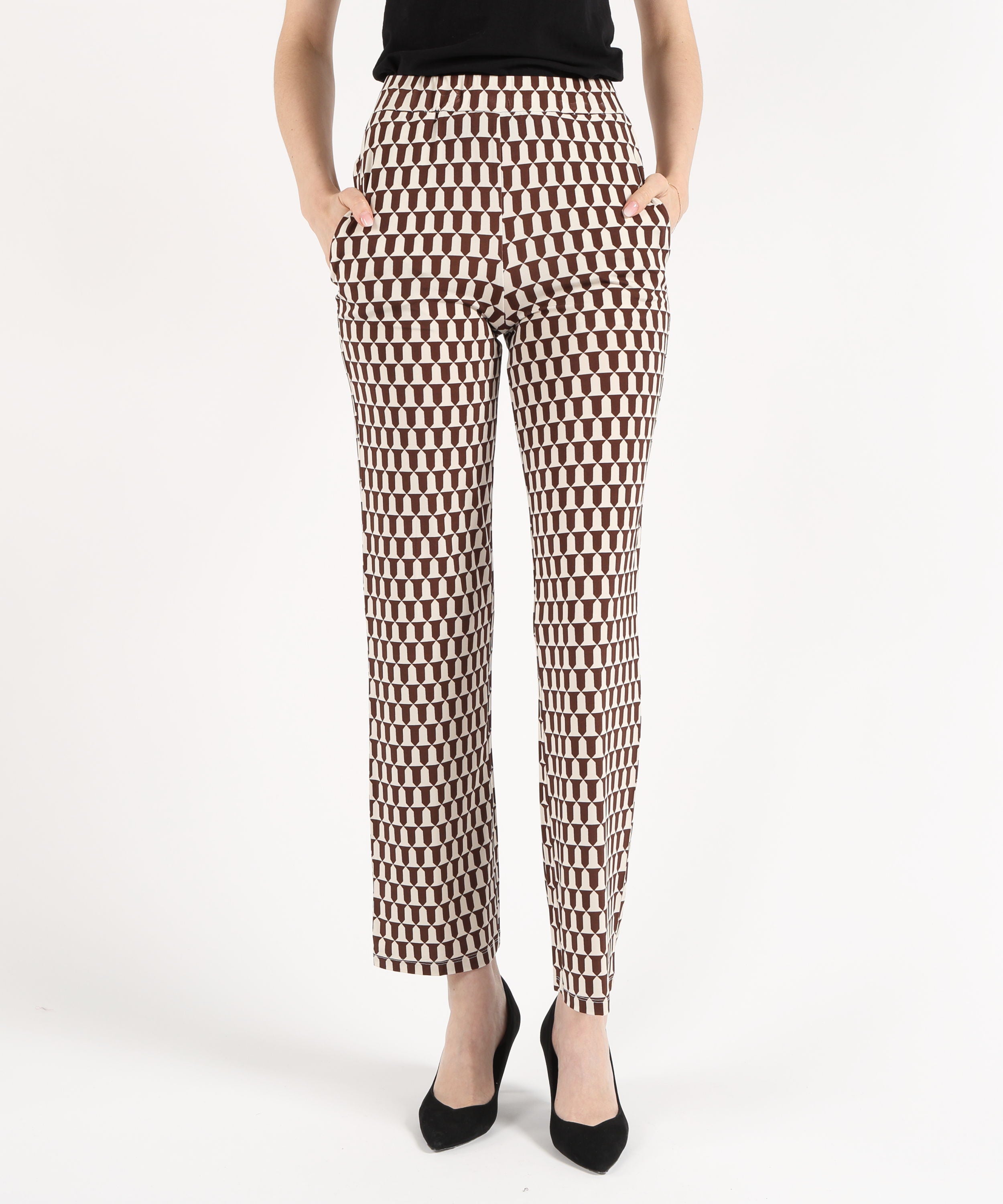 Palazzo pants MAIDA MILA Soft Straight-Leg Pants with Geometric Pattern Bruno | MAIDA MILA