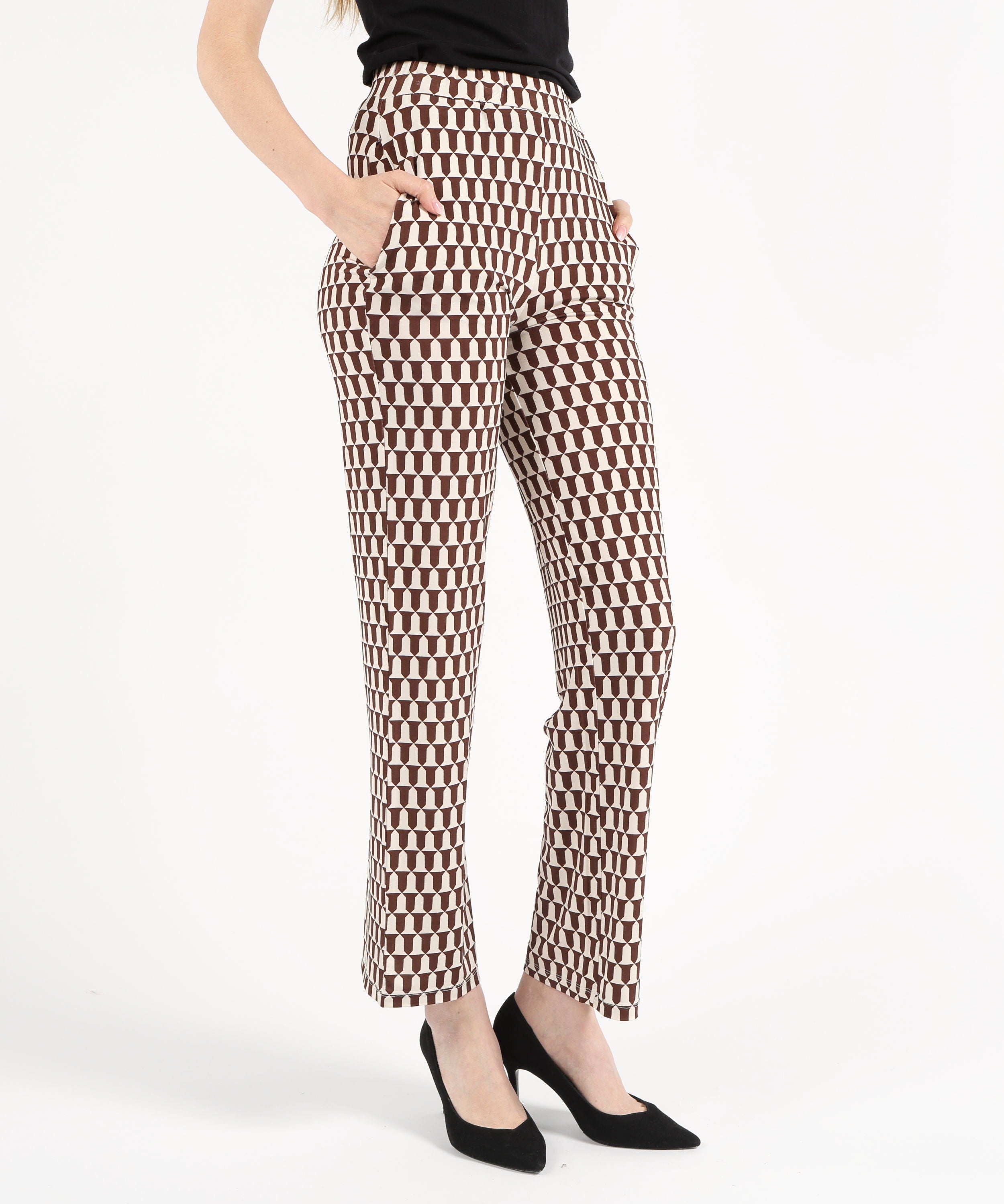 Palazzo pants MAIDA MILA Soft Straight-Leg Pants with Geometric Pattern Bruno | MAIDA MILA