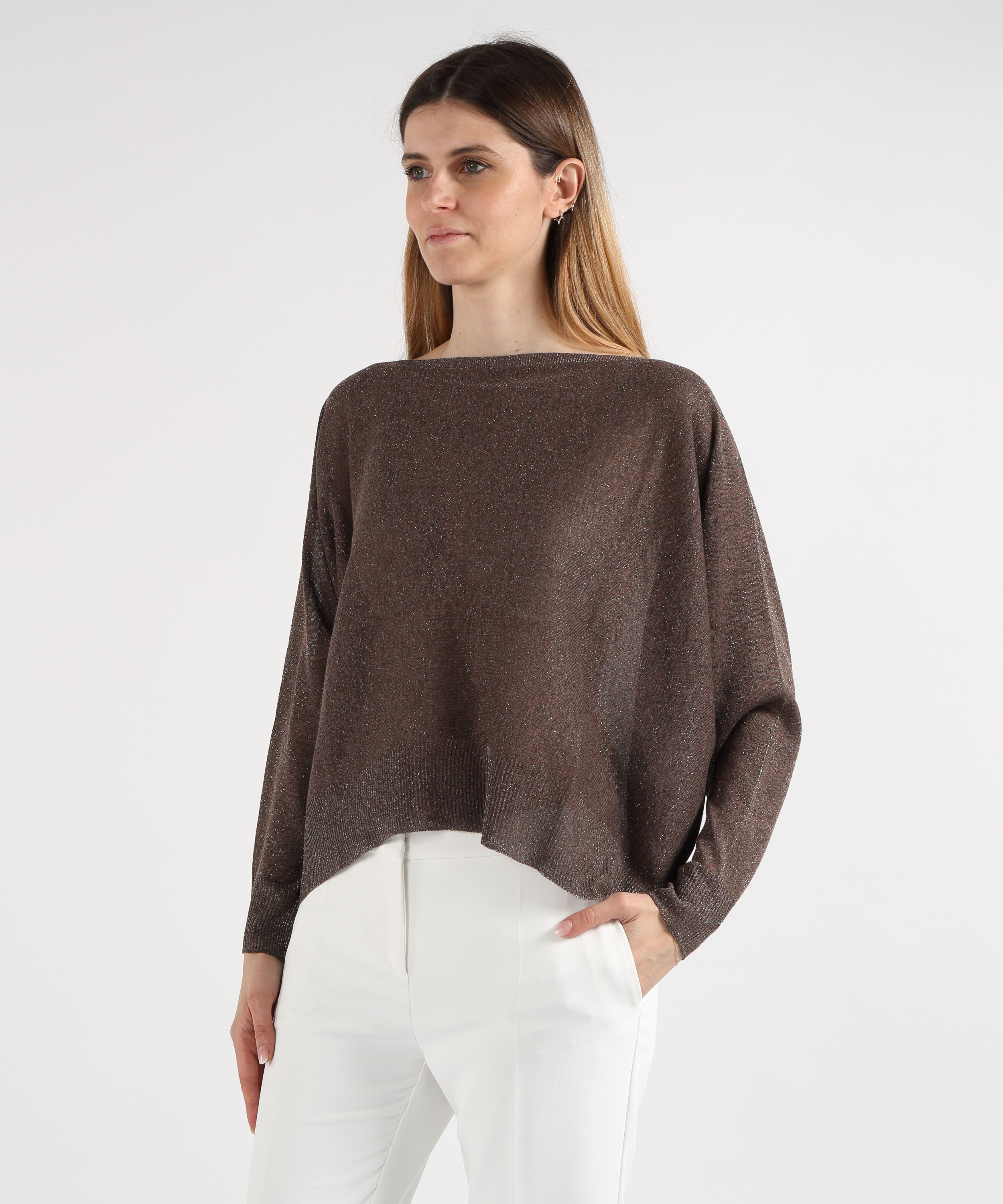 Maglie D.EXTERIOR Maglia Morbida a Manica Lunga Cioccolato | D.EXTERIOR