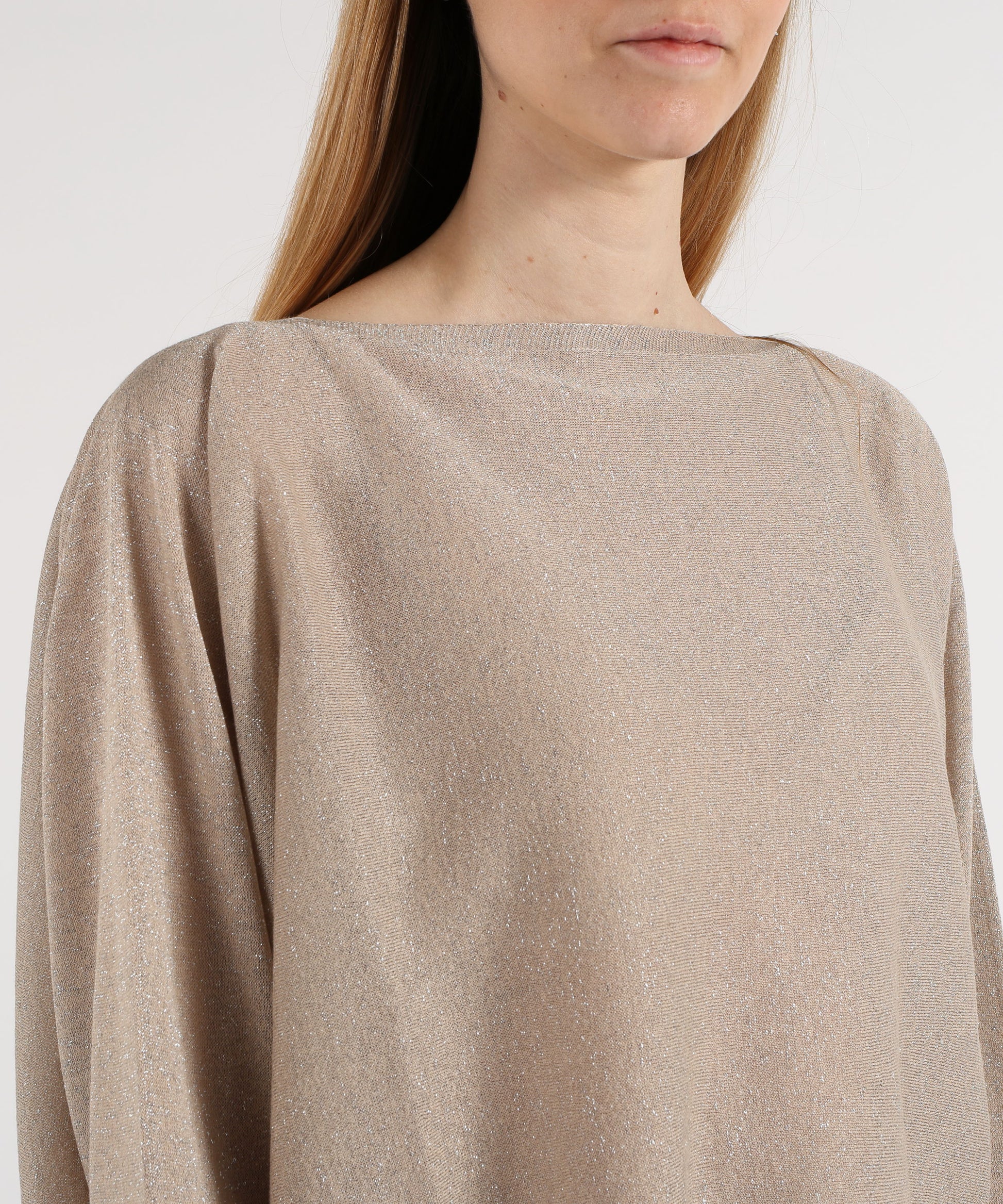 Maglie D.EXTERIOR Maglia Morbida a Manica Lunga Platino | D.EXTERIOR