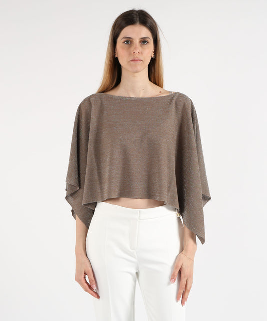 Mantelle D.EXTERIOR Mantella Corta Brillantinata Marrone | D.EXTERIOR