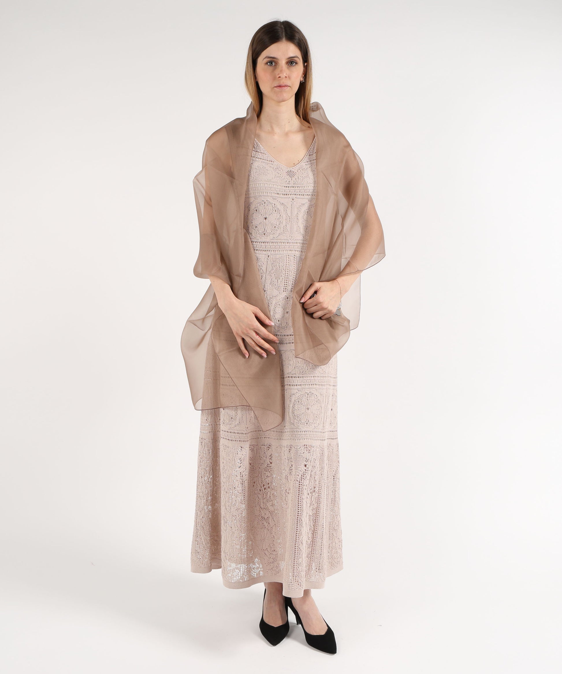 Stole D.EXTERIOR Stola Rettangolare con Anello Marrone | D.EXTERIOR