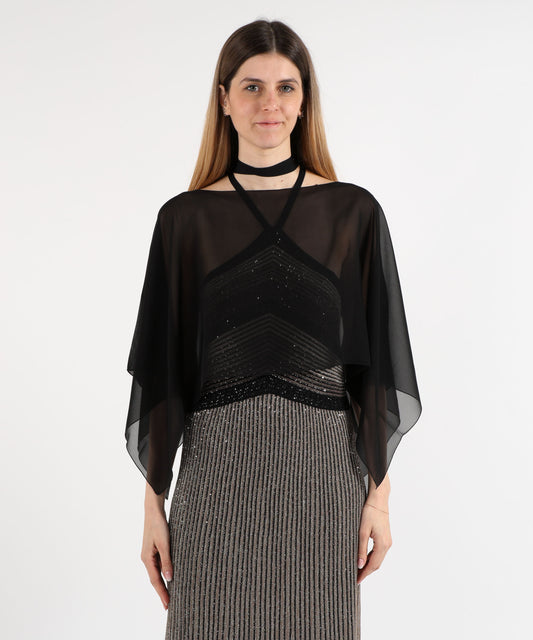 Mantelle D.EXTERIOR Mantella Morbida Corta Nero | D.EXTERIOR