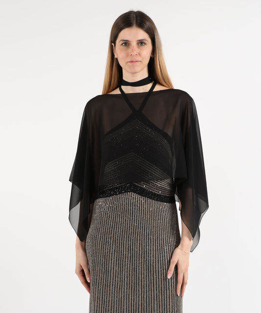 Mantelle D.EXTERIOR Mantella Morbida Corta Nero | D.EXTERIOR