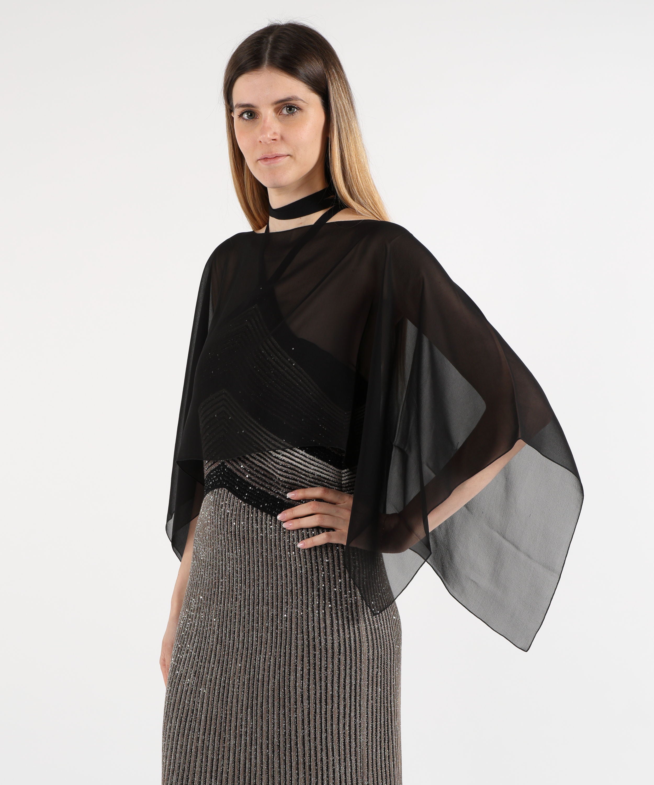 Mantelle D.EXTERIOR Mantella Morbida Corta Nero | D.EXTERIOR