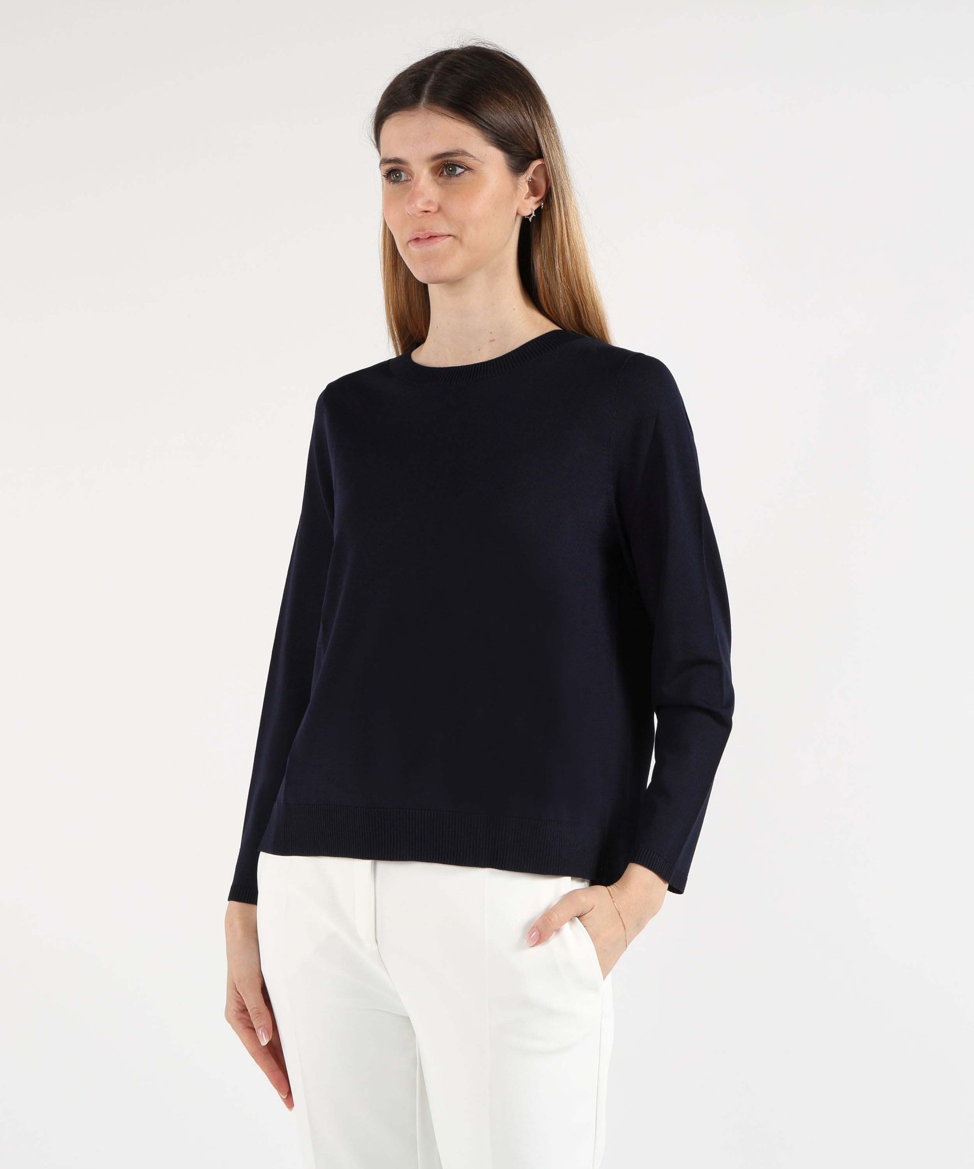 Maglie MAIDA MILA Maglia a Manica Lunga con Girocollo Blu navy | MAIDA MILA