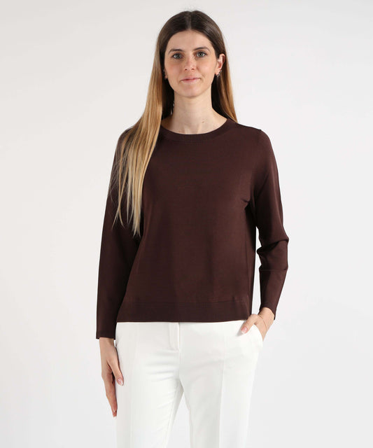 Maglie MAIDA MILA Maglia a Manica Lunga con Girocollo Bruno | MAIDA MILA