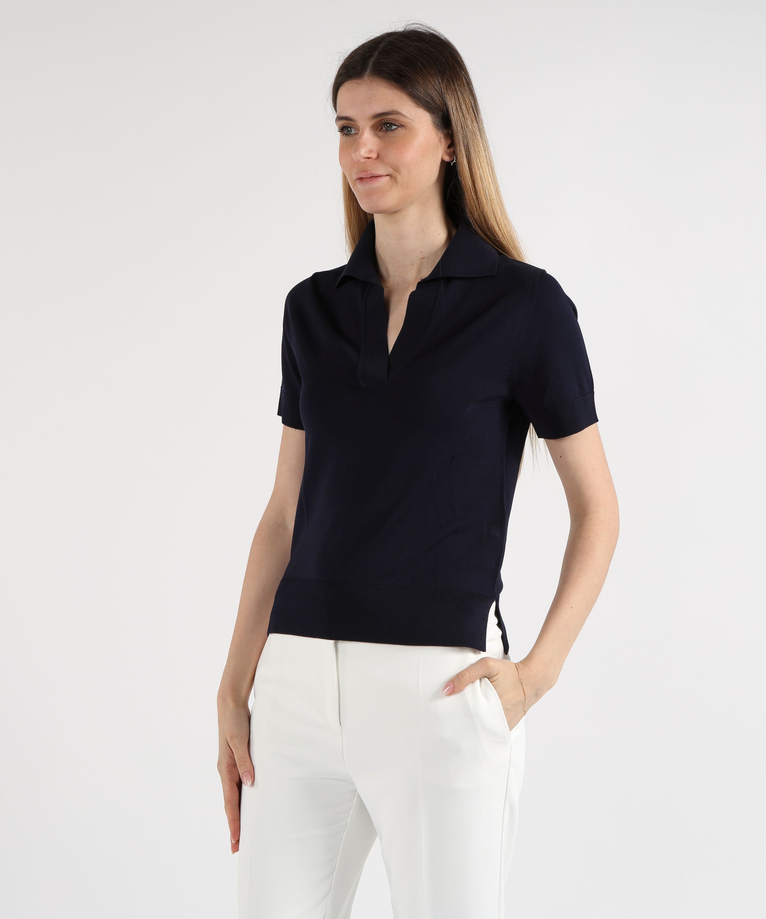 Polo shirts MAIDA MILA Soft Polo with Elastic Details Blu navy | MAIDA MILA