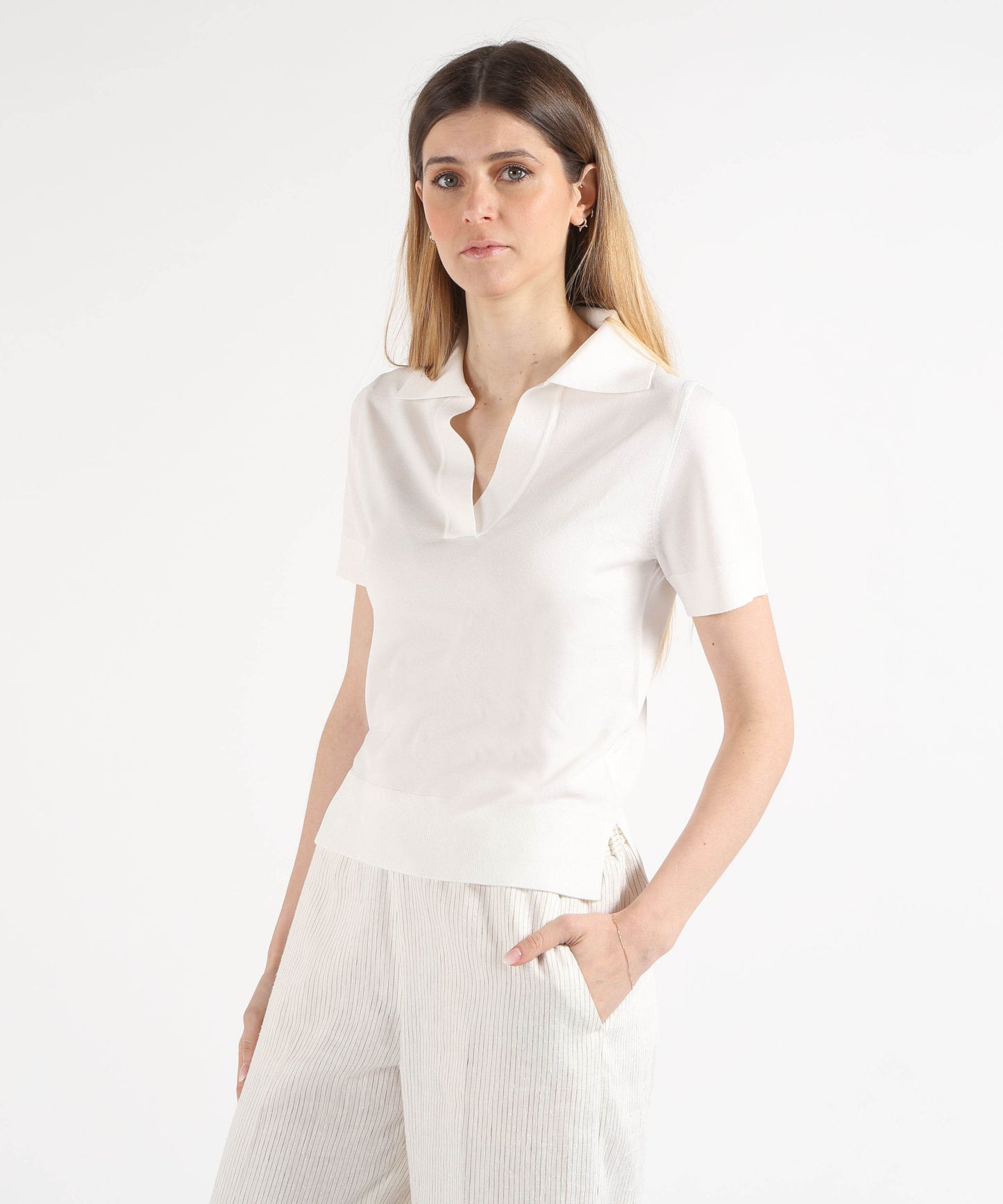 MAIDA MILA Soft Polo with Elastic Details