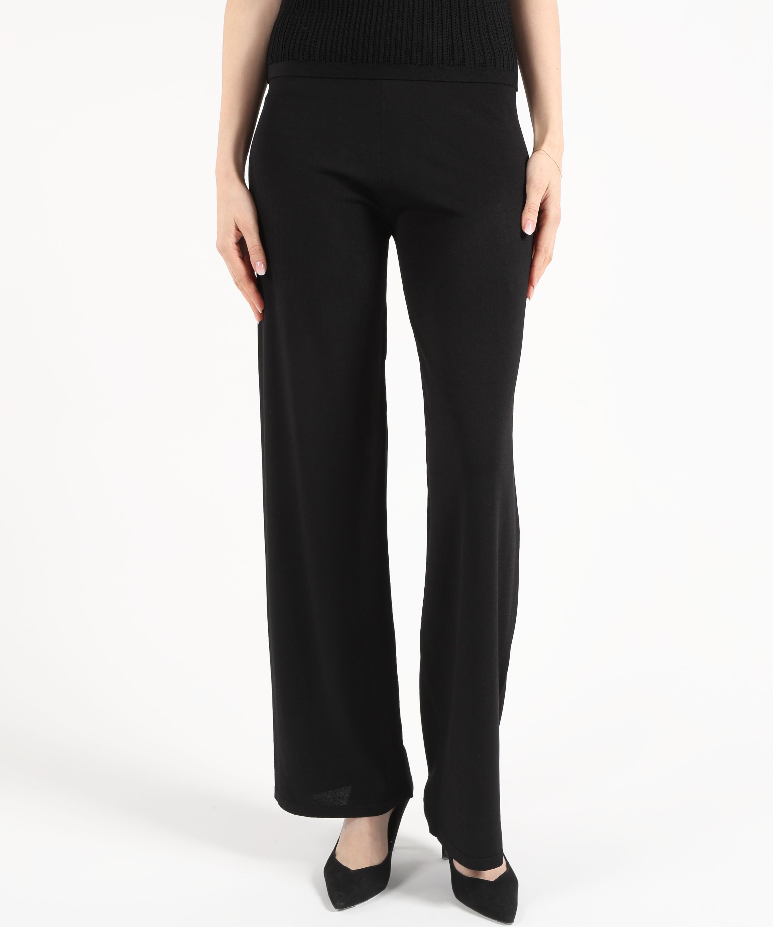 Palazzo pants MAIDA MILA Soft Wide-Leg Pants Nero | MAIDA MILA