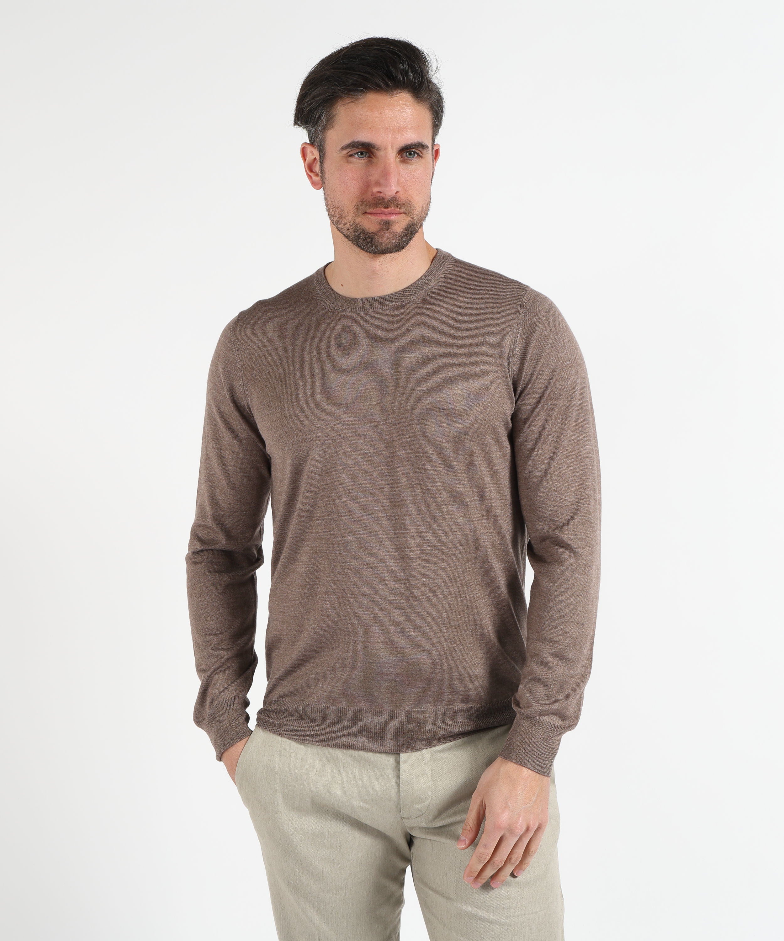 Maglie GRAN SASSO Maglia Girocollo Manica Lunga con Finta Molla Corda | GRAN SASSO