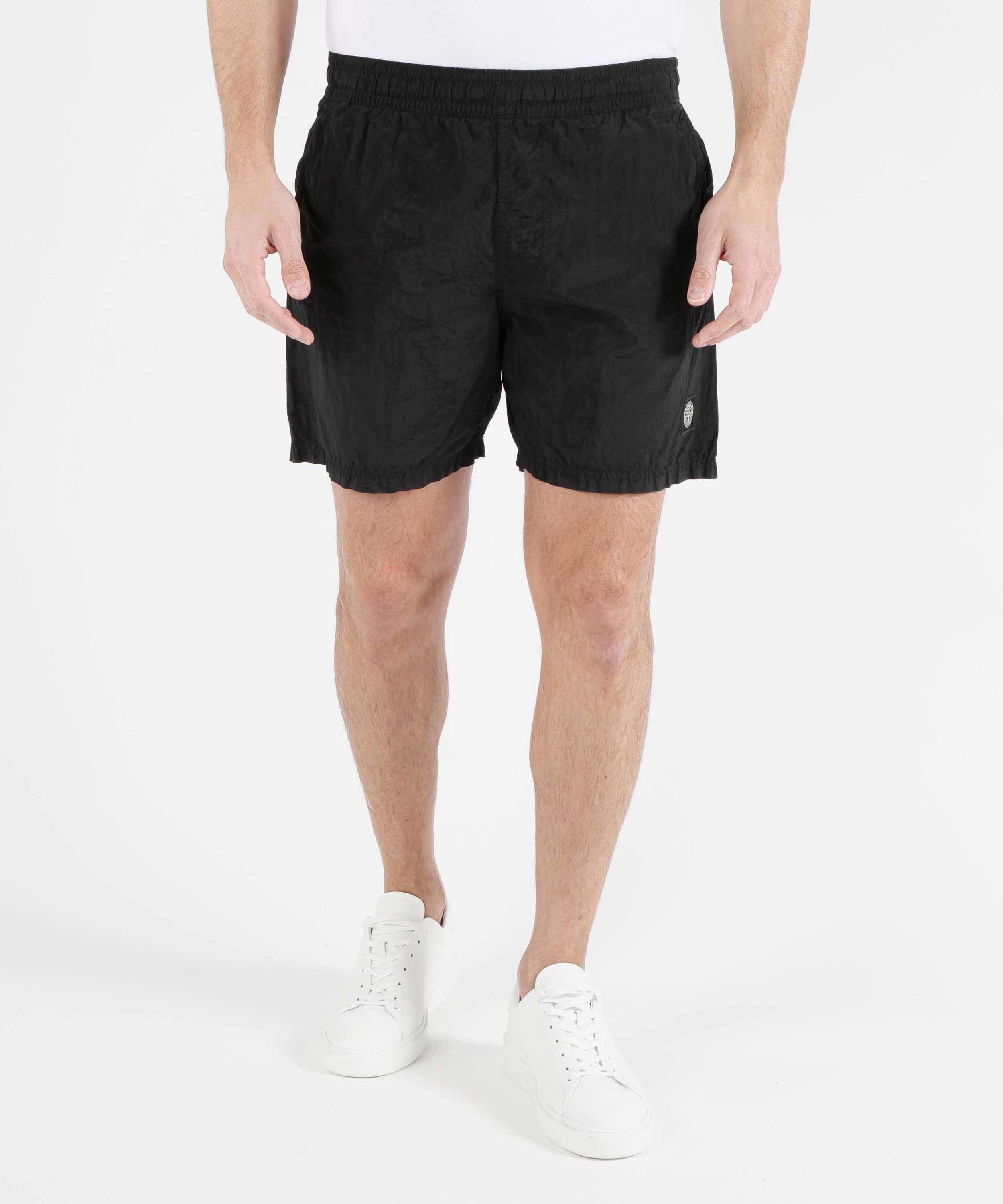 Costumi STONE ISLAND NYLON METAL IN ECONYL® - Pantaloncini da bagno media lunghezza regular con tasche Nero | STONE ISLAND