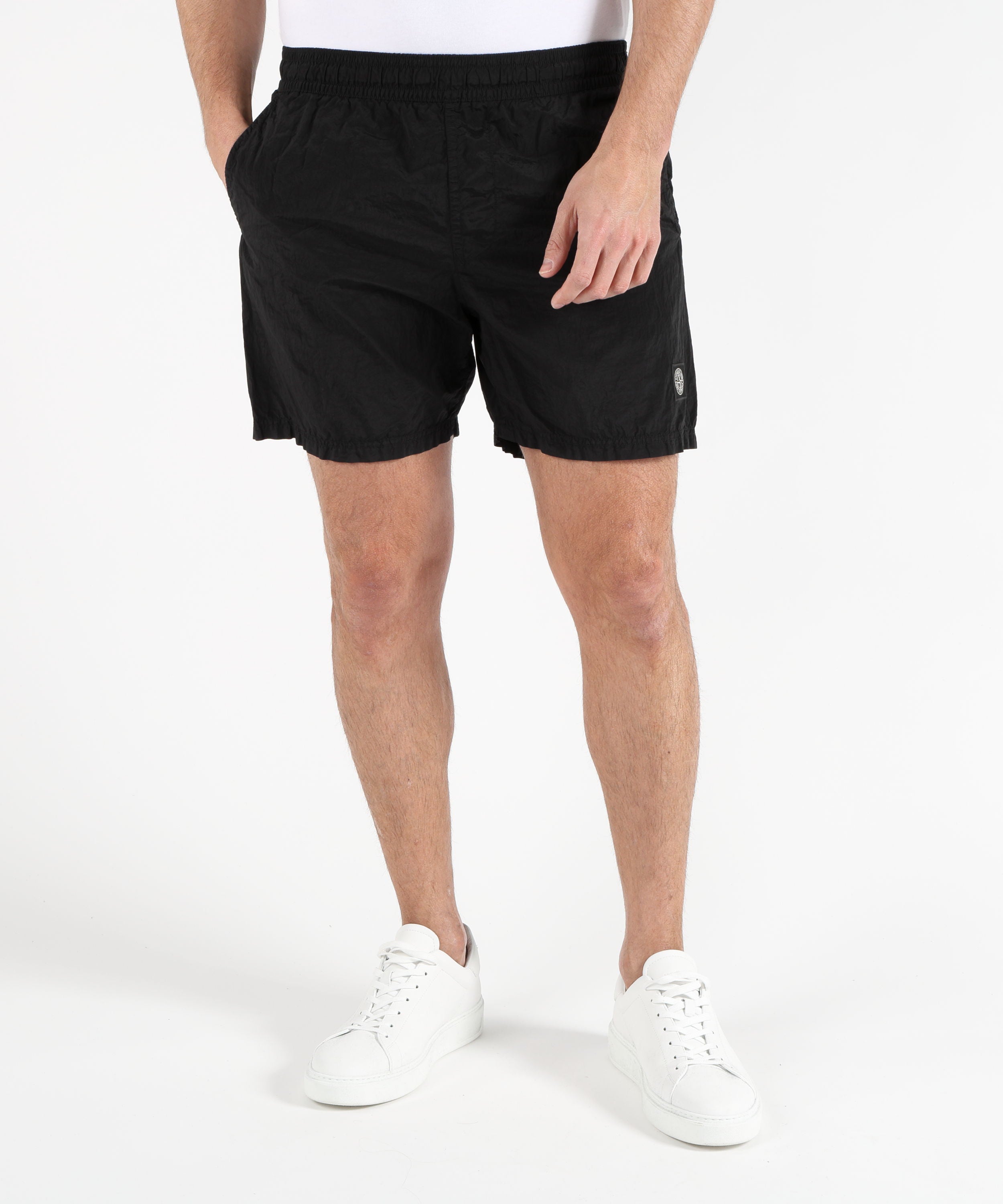 Costumi STONE ISLAND NYLON METAL IN ECONYL® - Pantaloncini da bagno media lunghezza regular con tasche Nero | STONE ISLAND