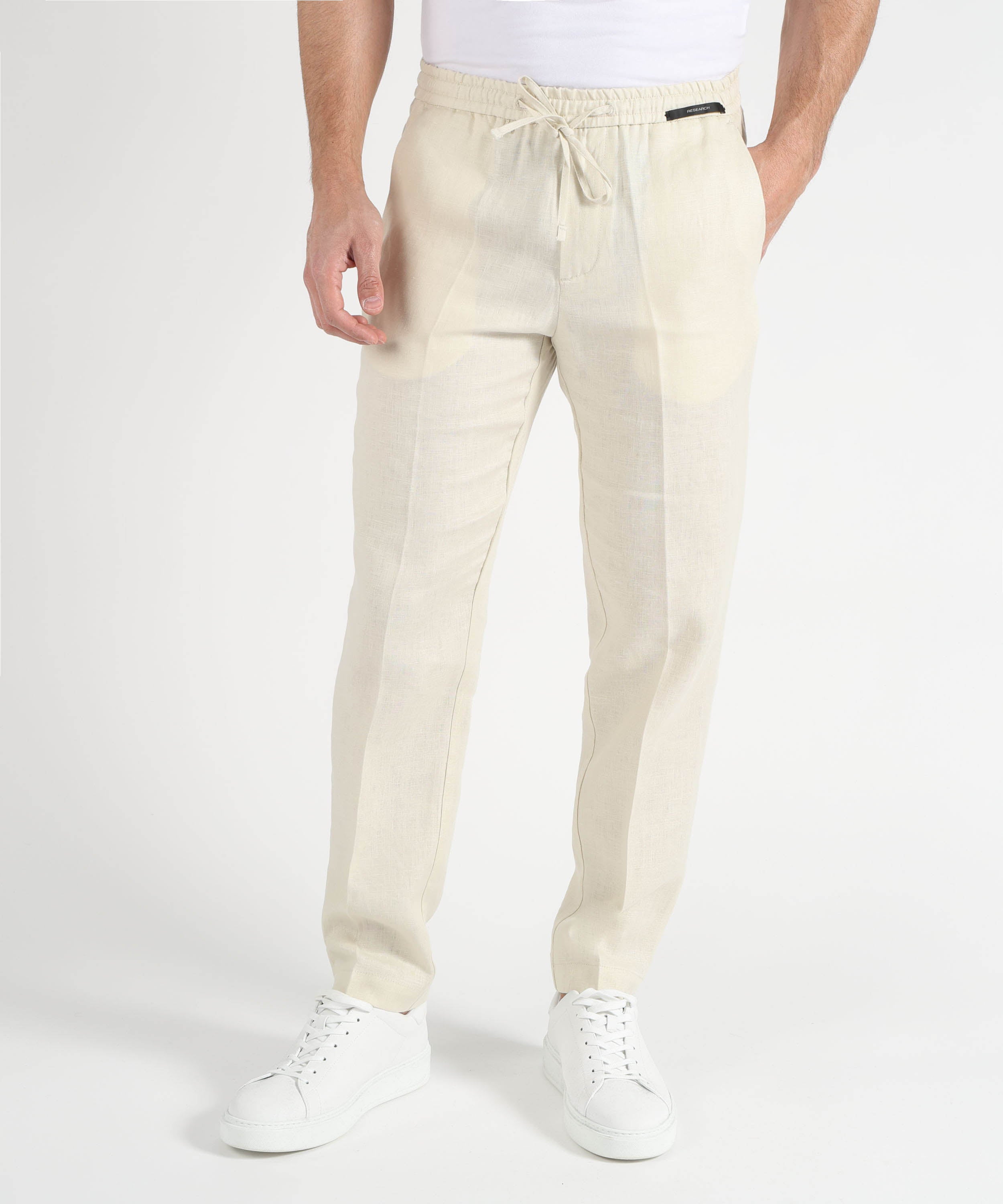 Pantaloni MICHAEL COAL Pantalone in lino Panna | MICHAEL COAL