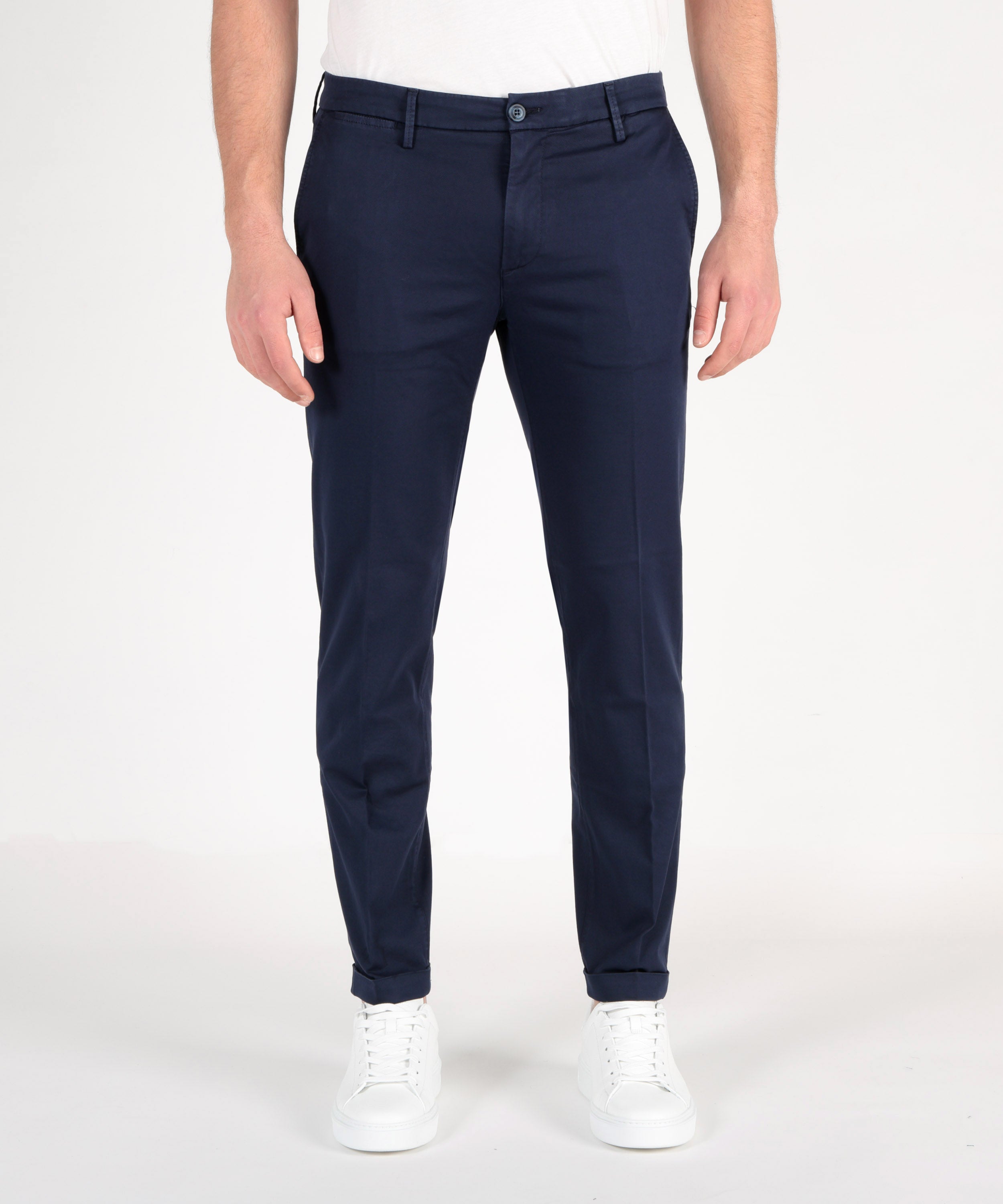 Pantaloni RE-HASH mucha chinos con risvolto Blu scuro | RE-HASH