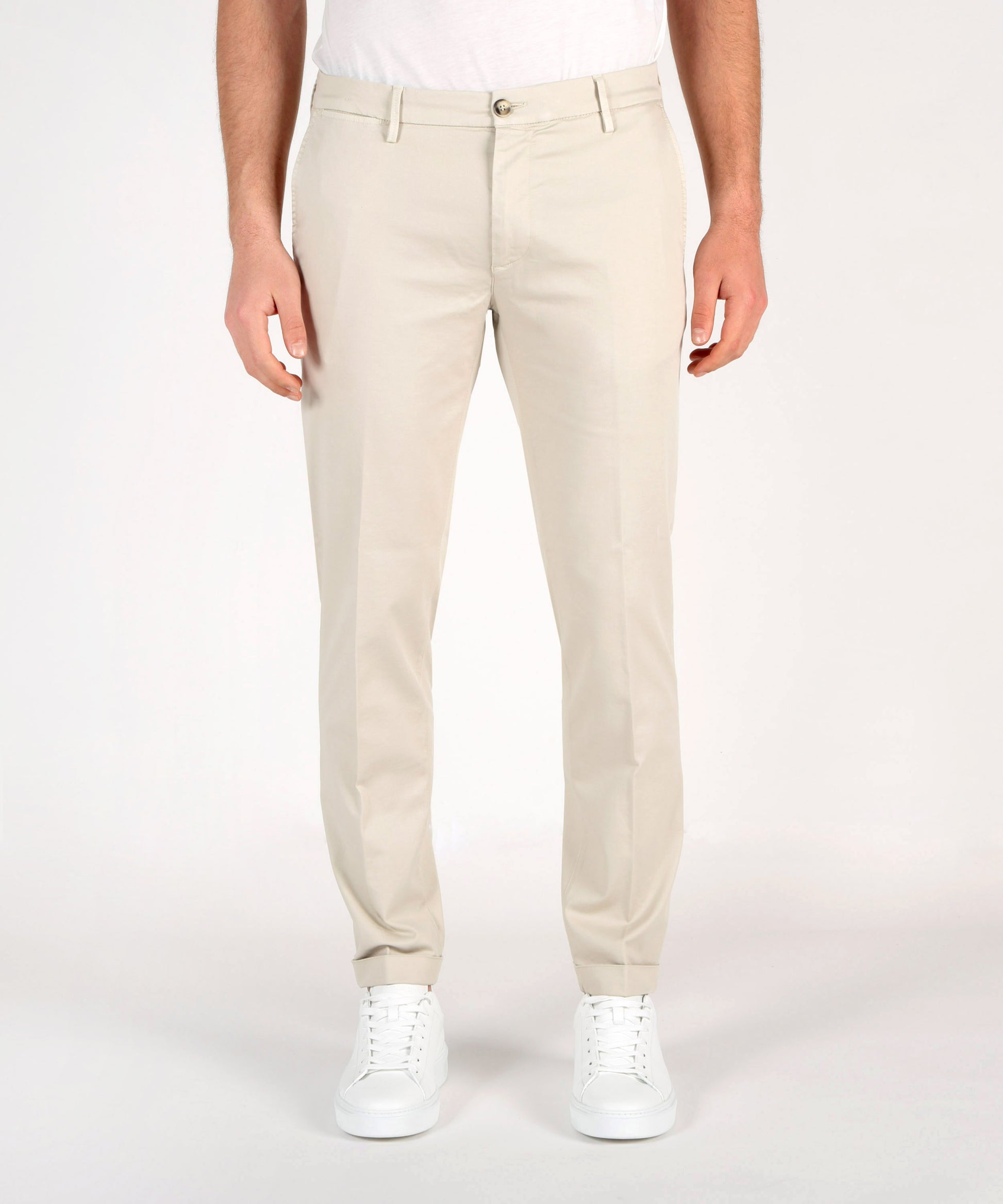 Trousers RE-HASH Cuffed chinos Beige | RE-HASH