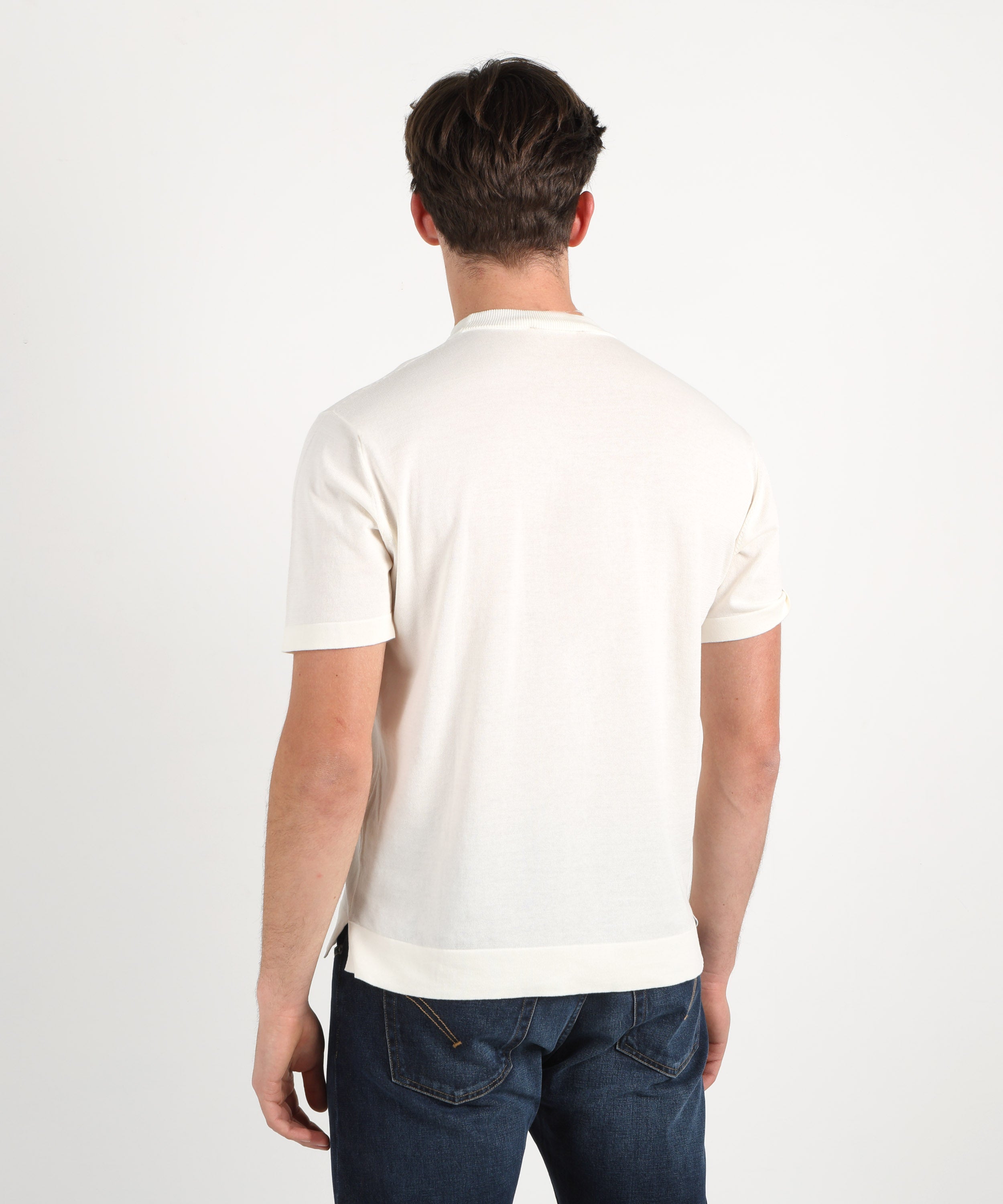 T-shirt FILIPPO DE LAURENTIIS T-shirt in crêpe di cotone Latte | FILIPPO DE LAURENTIIS