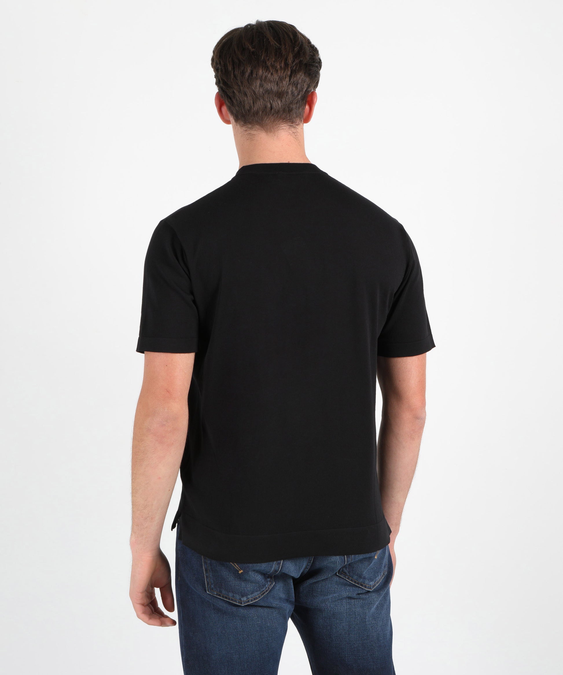T-shirts FILIPPO DE LAURENTIIS Cotton Crêpe T-Shirt Nero | FILIPPO DE LAURENTIIS