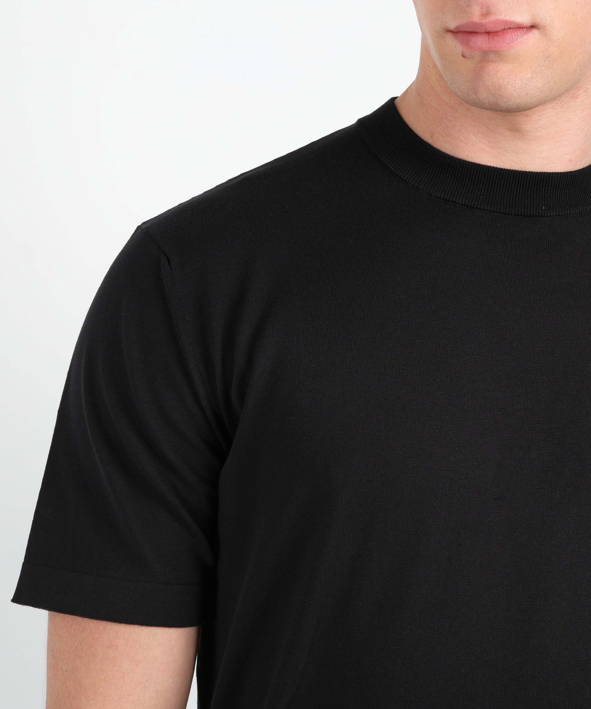T-shirts FILIPPO DE LAURENTIIS Cotton Crêpe T-Shirt Nero | FILIPPO DE LAURENTIIS