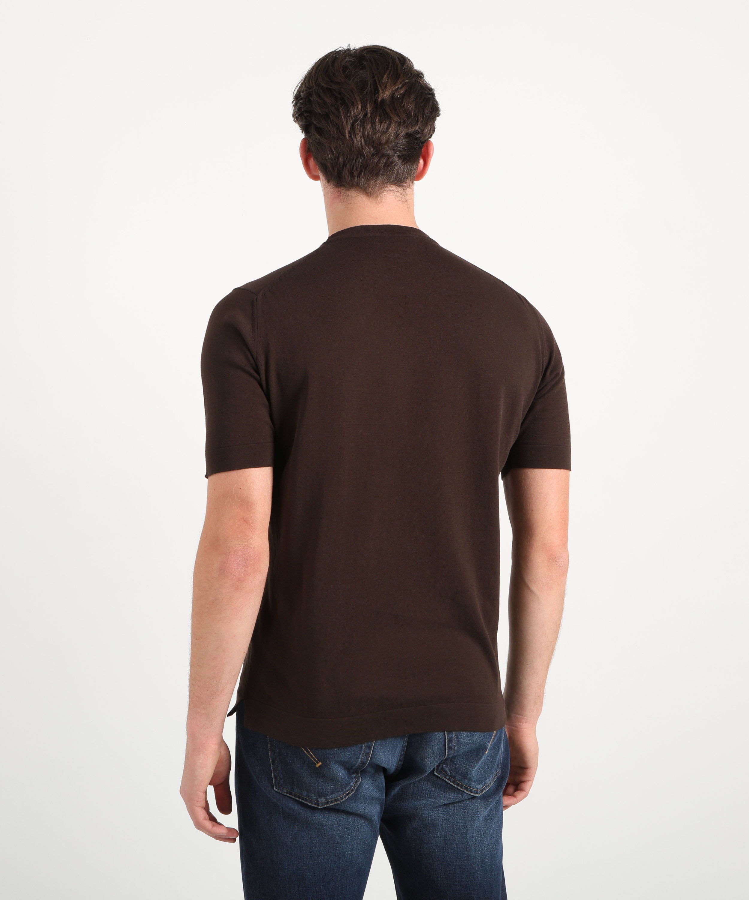 T-shirt FILIPPO DE LAURENTIIS T-shirt in crêpe di cotone Testa di moro | FILIPPO DE LAURENTIIS